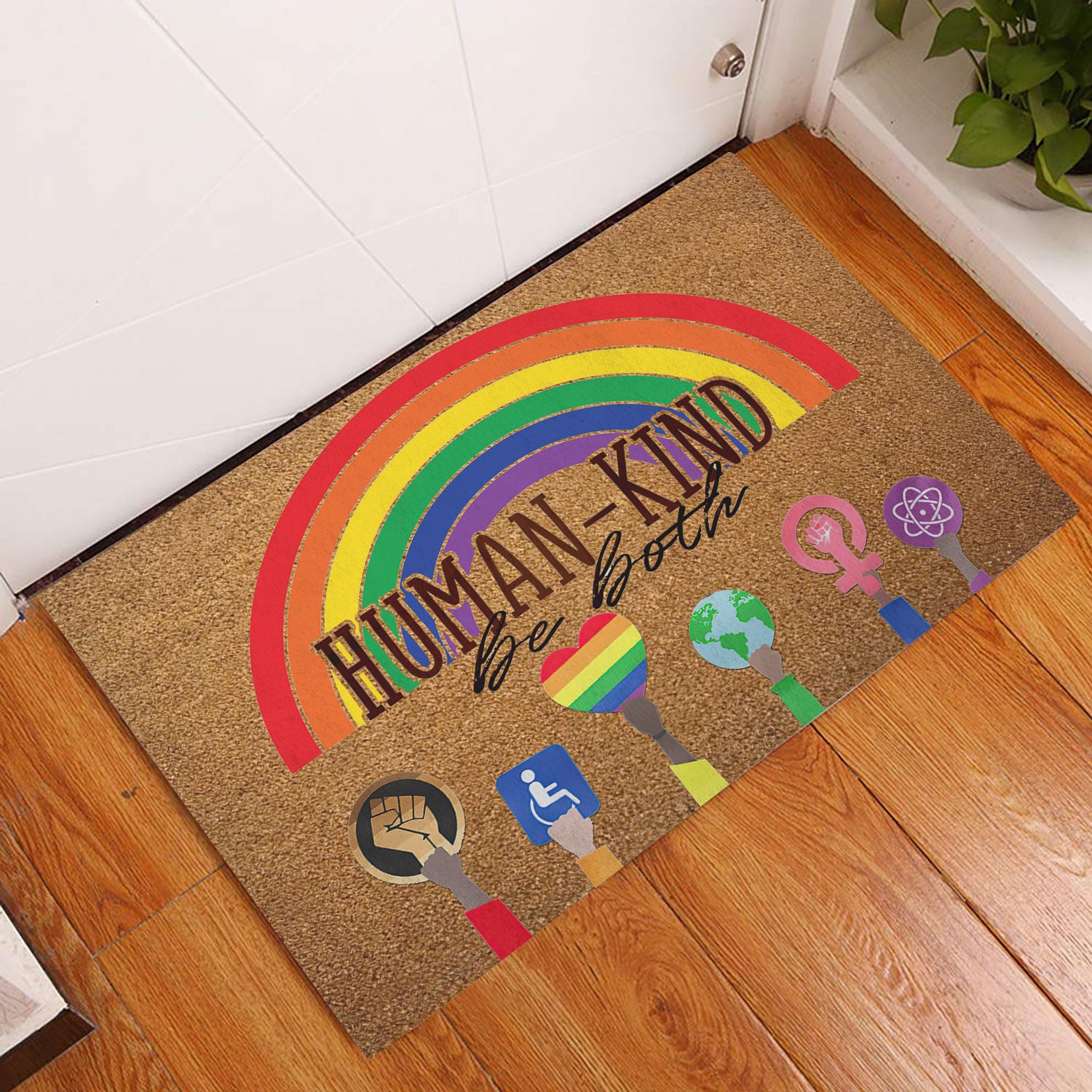 Ohaprints-Doormat-Outdoor-Indoor-Lgbt-Pride-Support-Gift-Idea-Rainbow-Human-Kind-Be-Both-Rubber-Door-Mat-823-