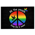 Ohaprints-Doormat-Outdoor-Indoor-Lgbt-Pride-Support-Gift-Idea-Rainbow-Peace-Sign-Dove-All-People-Rubber-Door-Mat-833-18'' x 30''