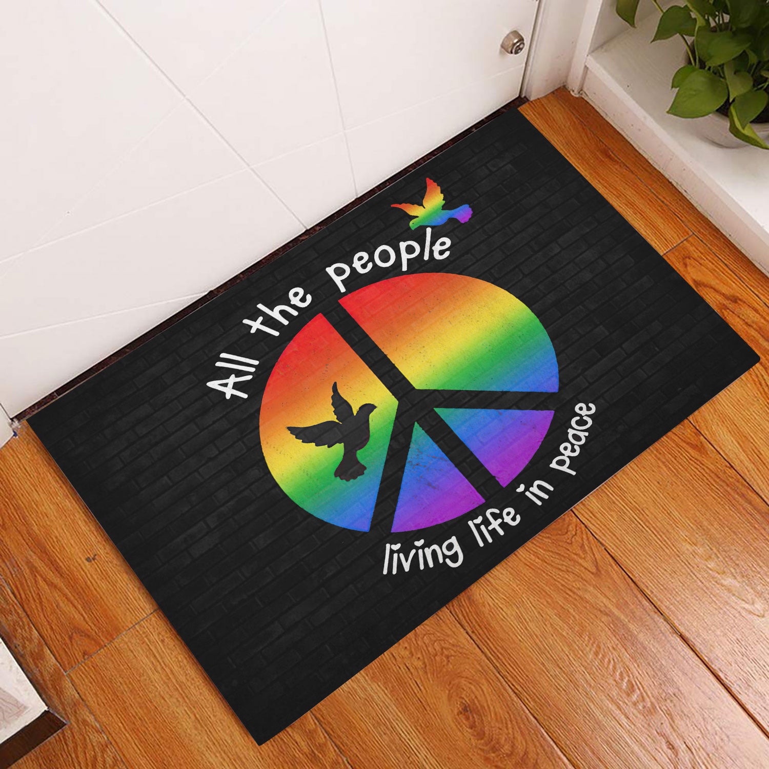 Ohaprints-Doormat-Outdoor-Indoor-Lgbt-Pride-Support-Gift-Idea-Rainbow-Peace-Sign-Dove-All-People-Rubber-Door-Mat-833-