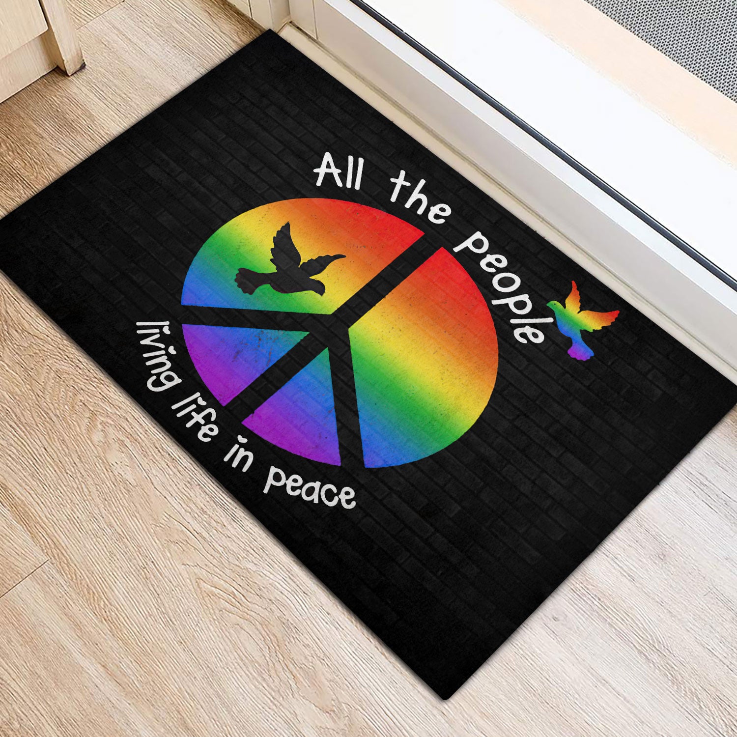 Ohaprints-Doormat-Outdoor-Indoor-Lgbt-Pride-Support-Gift-Idea-Rainbow-Peace-Sign-Dove-All-People-Rubber-Door-Mat-833-