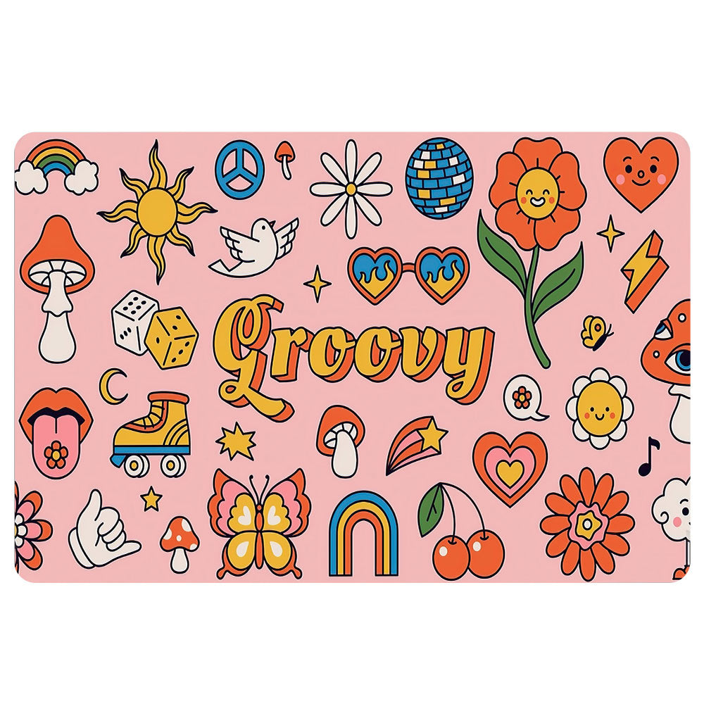 Ohaprints-Doormat-Outdoor-Indoor-Groovy-Hippie-Hippy-Symbol-Pink-Unique-Decor-Gift-Idea-Rubber-Door-Mat-1973-18'' x 30''