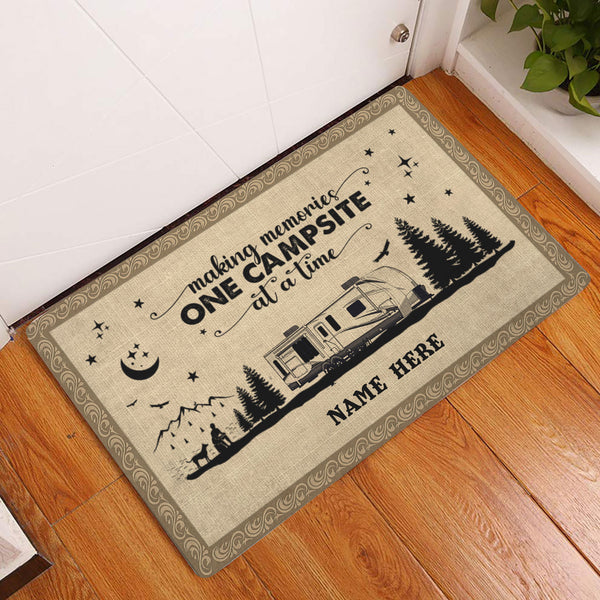 Ohaprints Doormat Outdoor Indoor Happy Camper Fall Camping Vintage -  OhaPrints