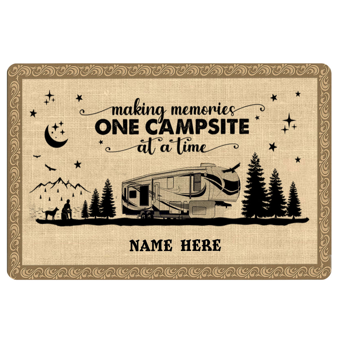 Ohaprints-Doormat-Outdoor-Indoor-5Th-Wheel-Camping-Vintage-Campsite-Custom-Personalized-Name-Rubber-Door-Mat-1859-18'' x 30''