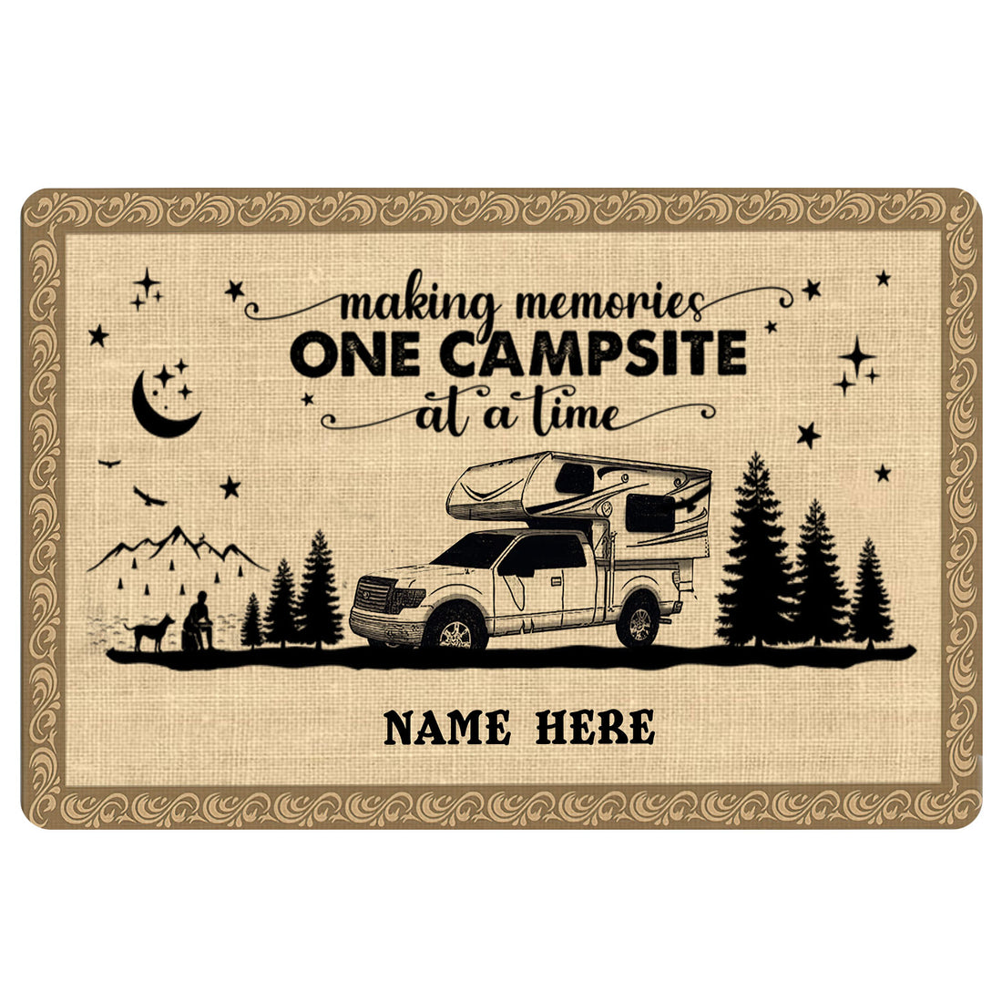 Ohaprints-Doormat-Outdoor-Indoor-Camping-Truck-Vintage-Campsite-Idea-Custom-Personalized-Name-Rubber-Door-Mat-1862-18'' x 30''