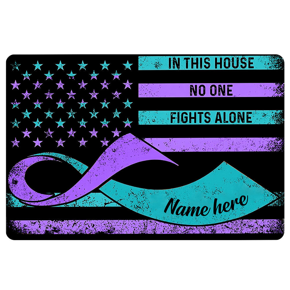 Ohaprints-Doormat-Outdoor-Indoor-Suicide-Prevention-Awareness-Black-Custom-Personalized-Name-Rubber-Door-Mat-1868-18'' x 30''