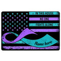 Ohaprints-Doormat-Outdoor-Indoor-Suicide-Prevention-Awareness-Black-Custom-Personalized-Name-Rubber-Door-Mat-1868-18'' x 30''