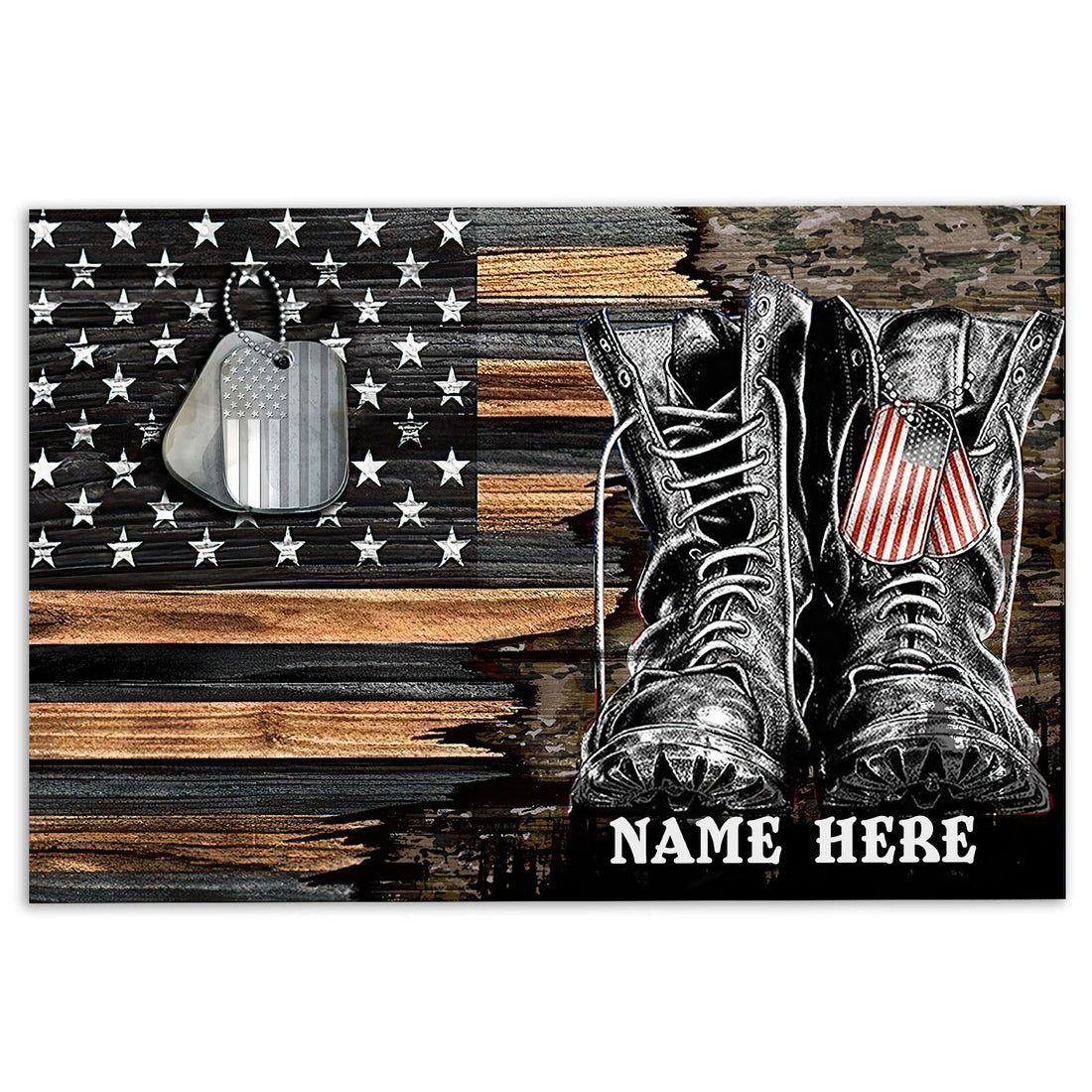 Ohaprints-Doormat-Outdoor-Indoor-Veteran-Soldier-Boost-Military-Proud-Custom-Personalized-Name-Rubber-Door-Mat-952-18'' x 30''