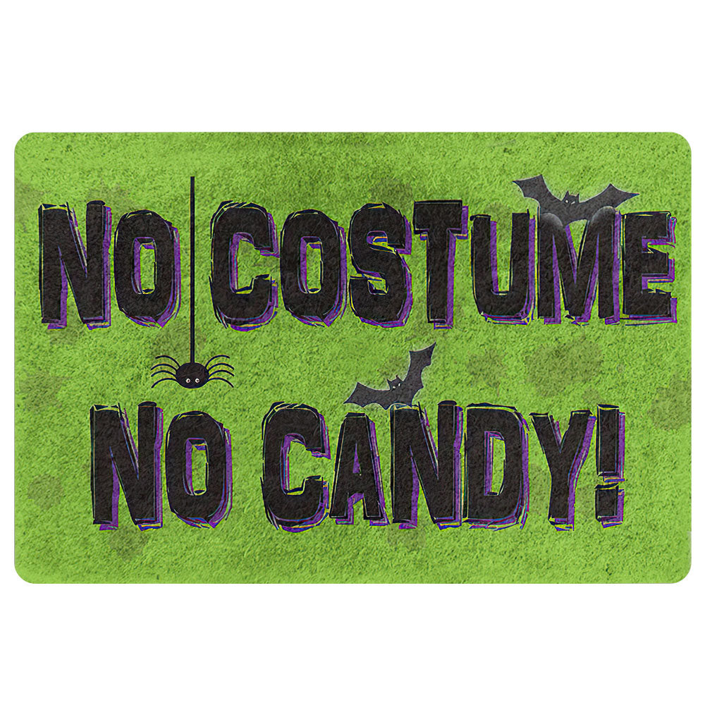 Ohaprints-Doormat-Outdoor-Indoor-No-Custume-No-Candy-Halloween-Decor-Funny-Idea-Green-Rubber-Door-Mat-1923-18'' x 30''