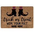 Ohaprints-Doormat-Outdoor-Indoor-Witch-Trick-Or-Treat-Halloween-Idea-Custom-Personalized-Name-Rubber-Door-Mat-1924-18'' x 30''