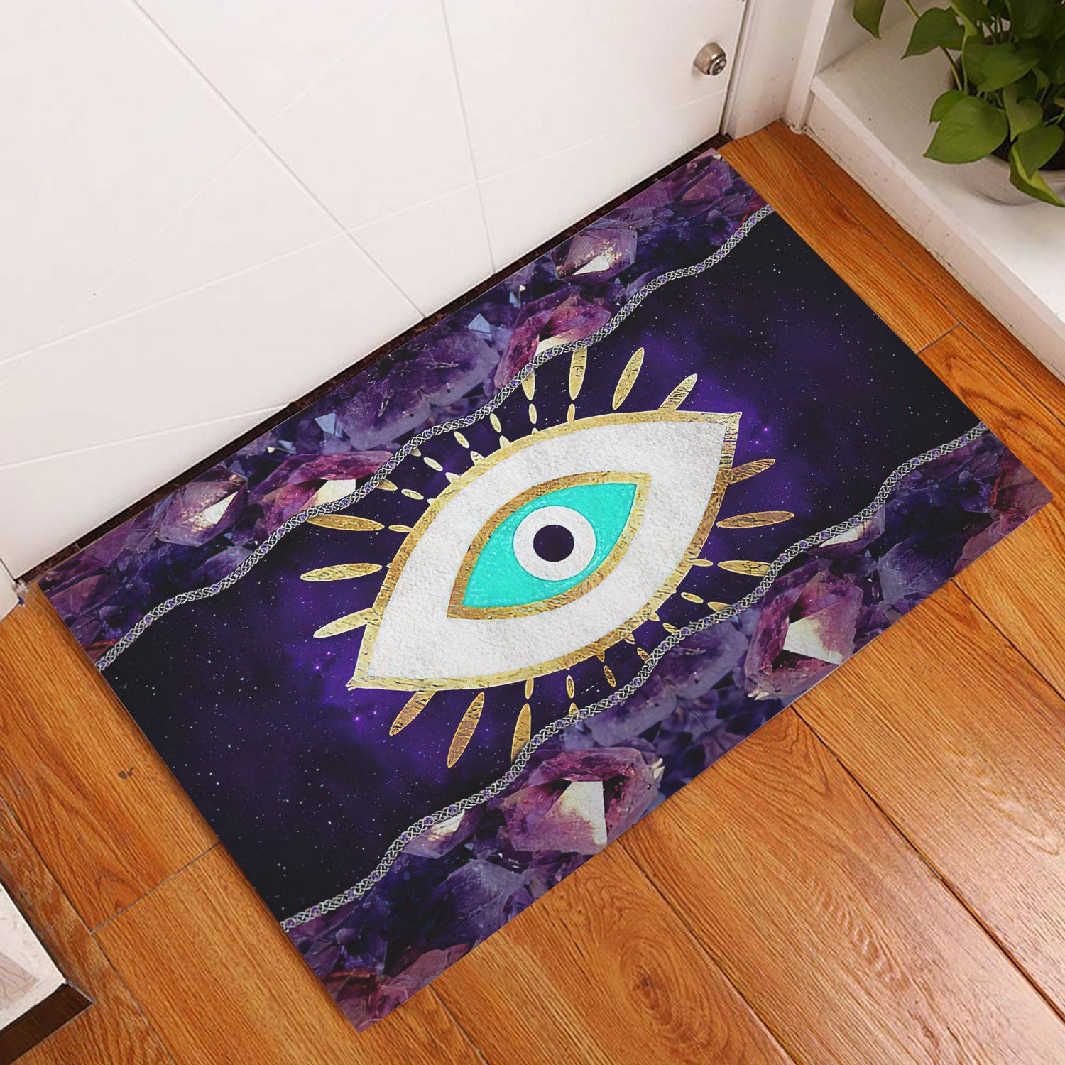 Ohaprints-Doormat-Outdoor-Indoor-Greek-Mati-Mataki-Evil-Turkish-Eye-Purple-Wicca-Witch-Spiritual-Rubber-Door-Mat-1097-