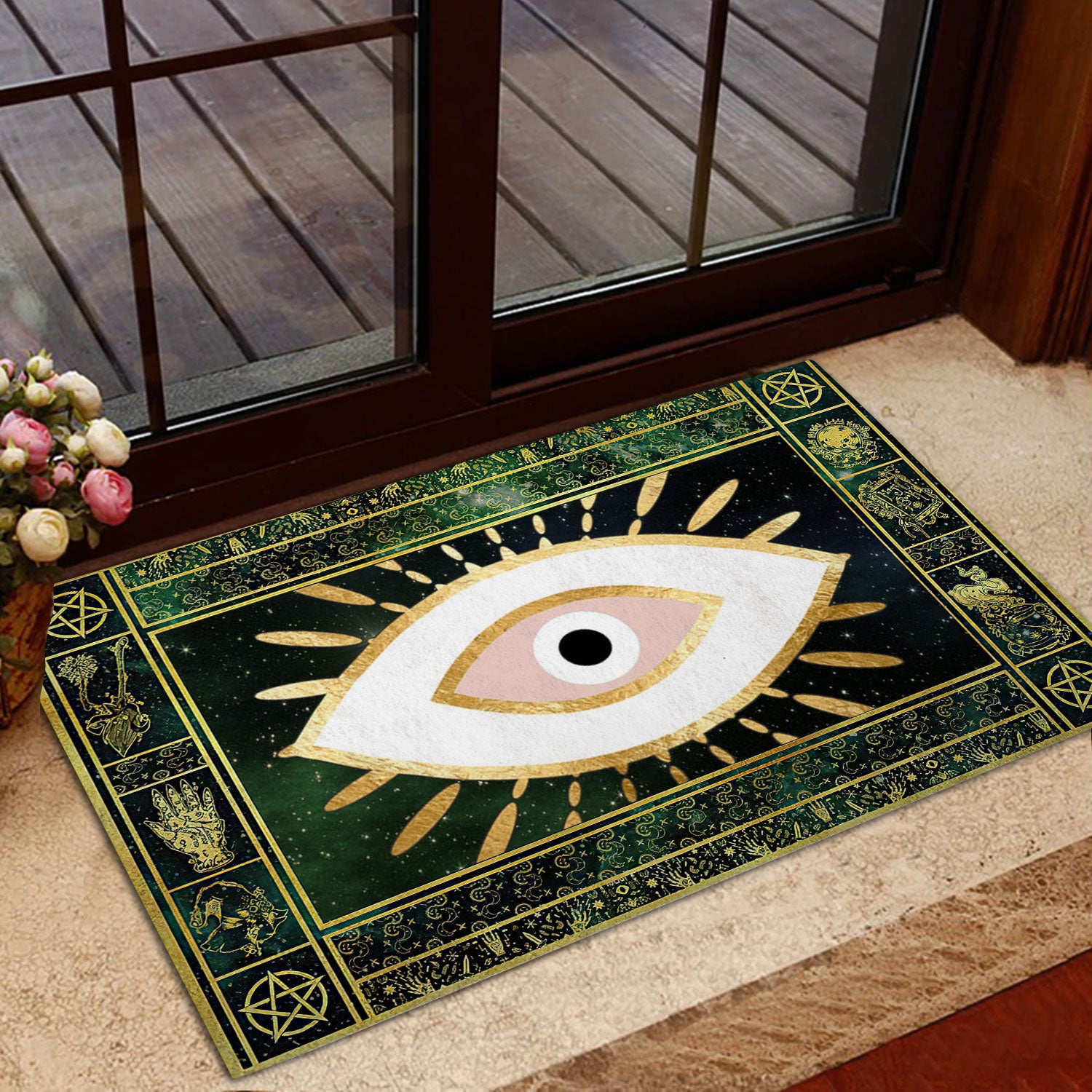 Ohaprints-Doormat-Outdoor-Indoor-Greek-Mati-Mataki-Evil-Turkish-Eye-Yellow-Spirit-Wicca-Symbol-Rubber-Door-Mat-1073-