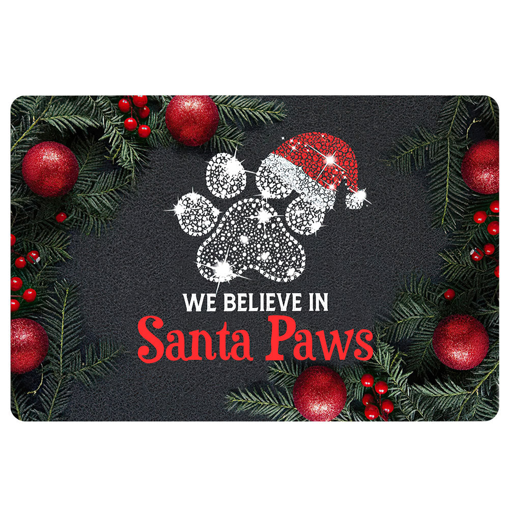 Ohaprints-Doormat-Outdoor-Indoor-Dog-Pawprint-We-Believe-In-Santa-Paw-Christmas-Xmas-Noel-Idea-Rubber-Door-Mat-1990-18'' x 30''