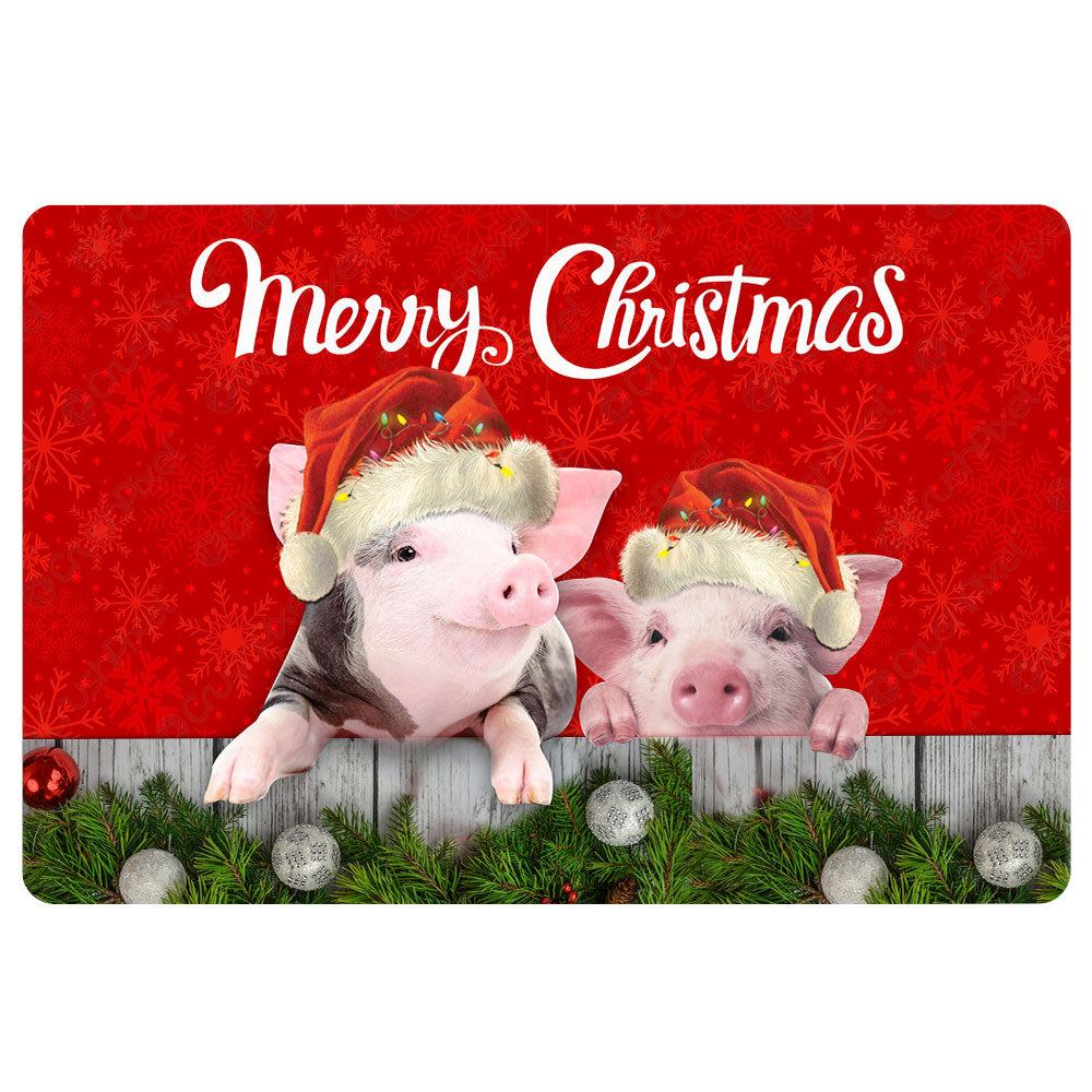 Ohaprints-Doormat-Outdoor-Indoor-Merry-Christmas-Pig-Farm-Animal-Farmhouse-Farmer-Xmas-Noel-Idea-Rubber-Door-Mat-1991-18'' x 30''