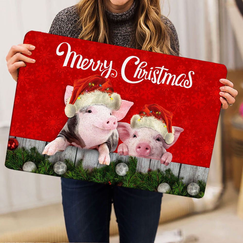 Ohaprints-Doormat-Outdoor-Indoor-Merry-Christmas-Pig-Farm-Animal-Farmhouse-Farmer-Xmas-Noel-Idea-Rubber-Door-Mat-1991-