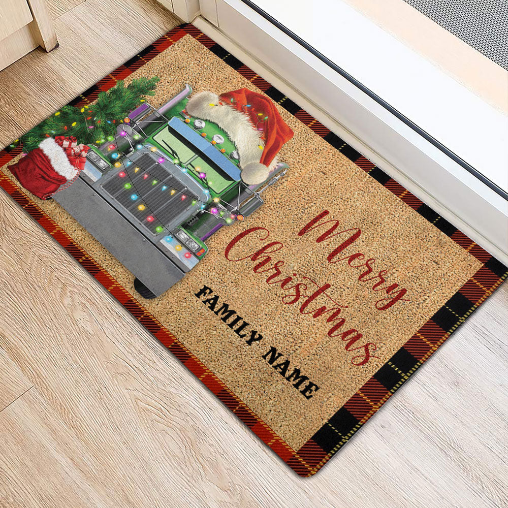 Ohaprints-Doormat-Outdoor-Indoor-Truck-Trucker-Merry-Christmas-Xmas-Noel-Custom-Personalized-Name-Rubber-Door-Mat-1993-