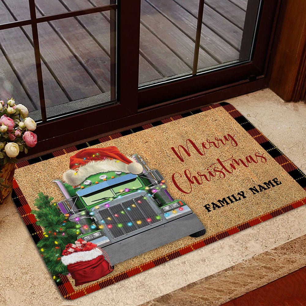 Ohaprints-Doormat-Outdoor-Indoor-Truck-Trucker-Merry-Christmas-Xmas-Noel-Custom-Personalized-Name-Rubber-Door-Mat-1993-