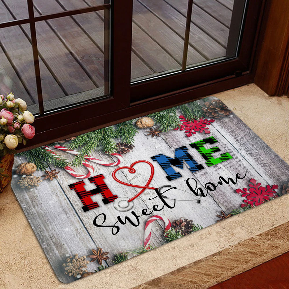 Ohaprints-Doormat-Outdoor-Indoor-Home-Sweet-Home-Nurrse-Rn-Cna-Nursing-Christmas-Xmas-Noel-Rubber-Door-Mat-1997-
