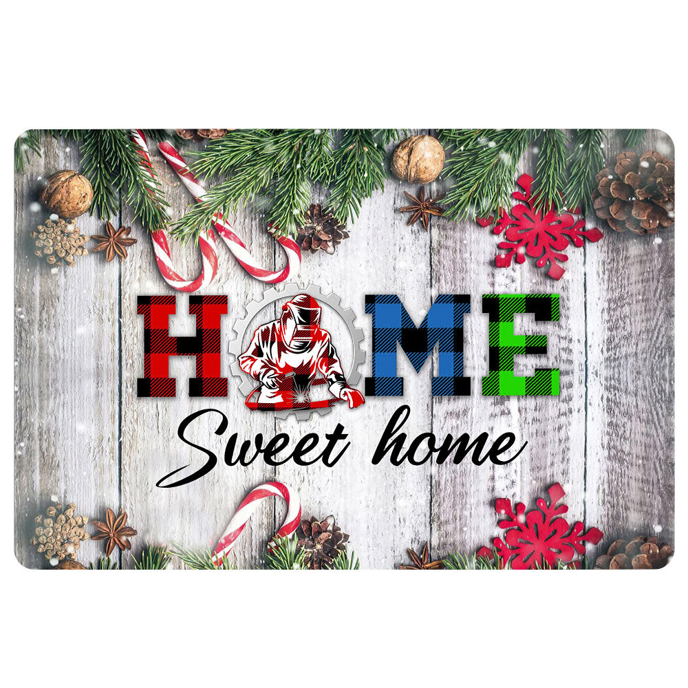 Ohaprints-Doormat-Outdoor-Indoor-Home-Sweet-Home-Welder-Welding-Christmas-Xmas-Noel-Rubber-Door-Mat-1999-18'' x 30''