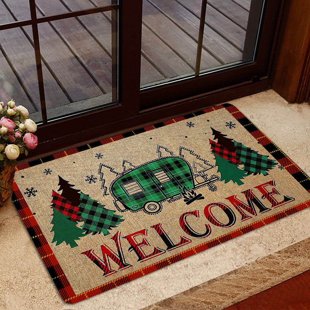 Ohaprints-Doormat-Outdoor-Indoor-Welcome-Camping-Camper-Campsite-Idea-Christmas-Xmas-Noel-Rubber-Door-Mat-2001-