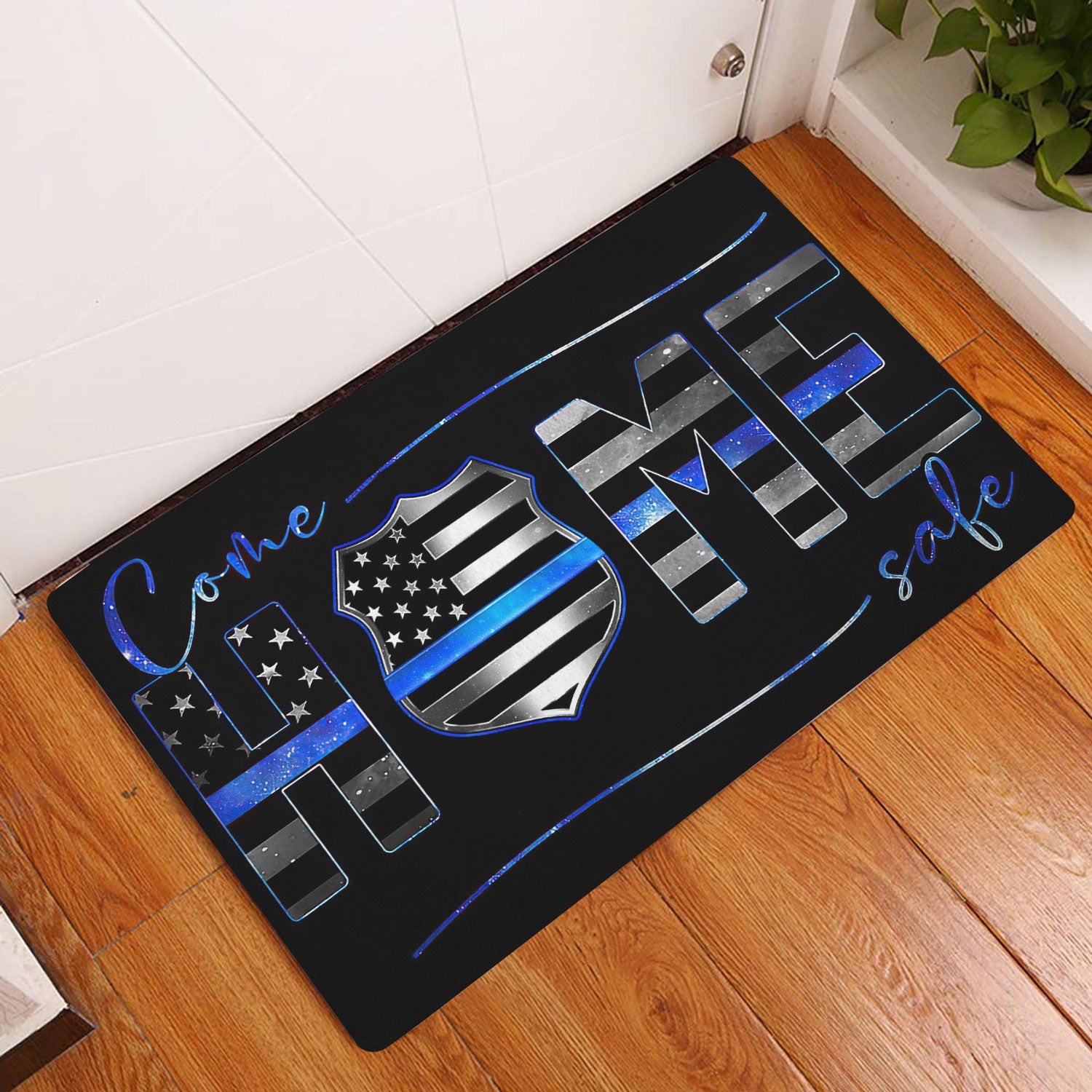 Ohaprints-Doormat-Outdoor-Indoor-Poloice-Badge-Thin-Blue-Line-Come-Home-Safe-Unique-Idea-Rubber-Door-Mat-1516-