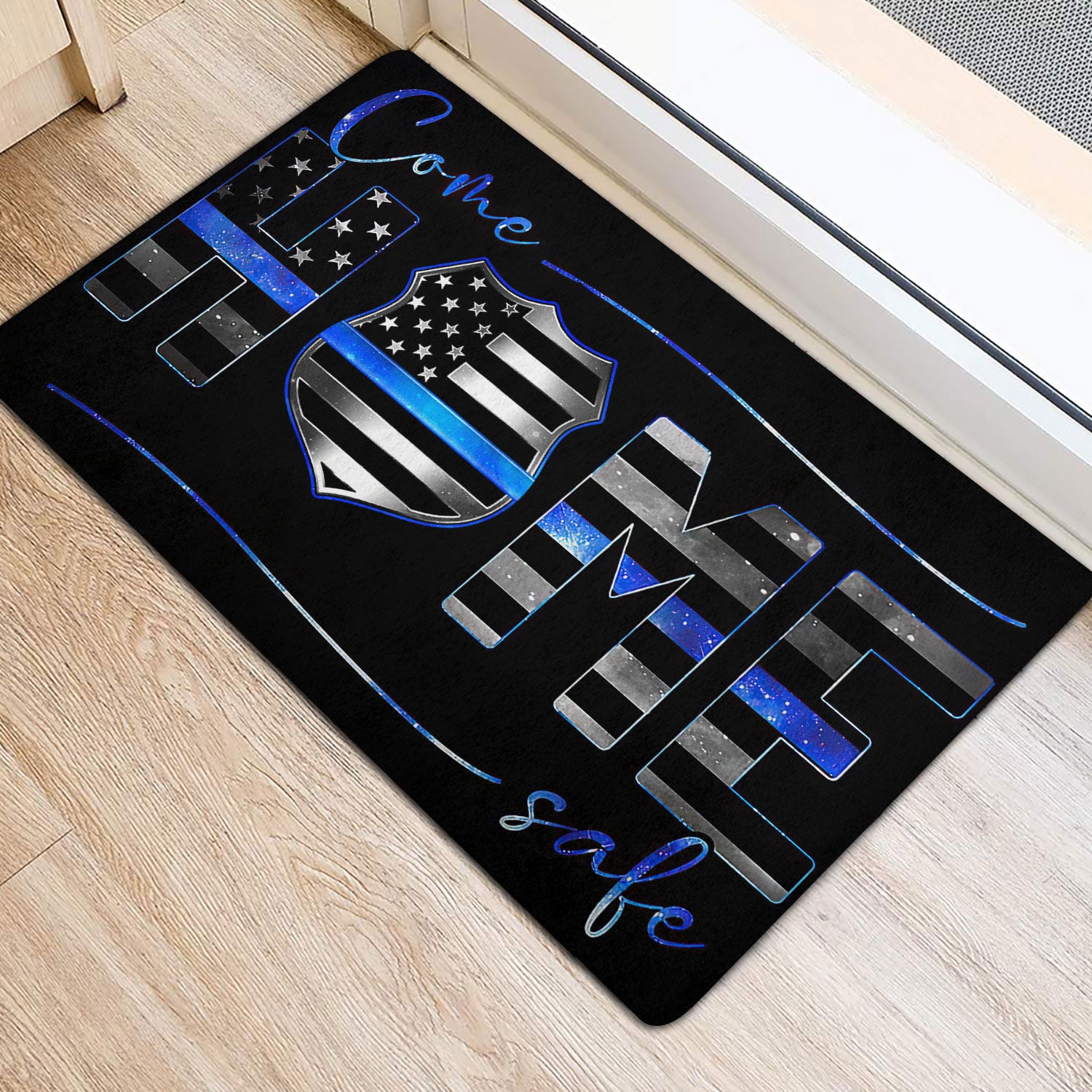 Ohaprints-Doormat-Outdoor-Indoor-Poloice-Badge-Thin-Blue-Line-Come-Home-Safe-Unique-Idea-Rubber-Door-Mat-1516-