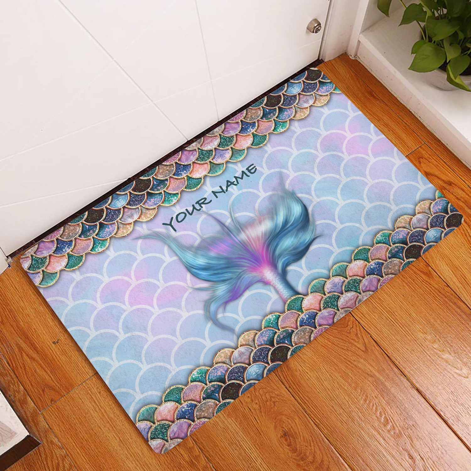 Ohaprints-Doormat-Outdoor-Indoor-Mermaid-Tail-Scale-Sea-Ocean-Lover-Custom-Personalized-Name-Rubber-Door-Mat-1519-