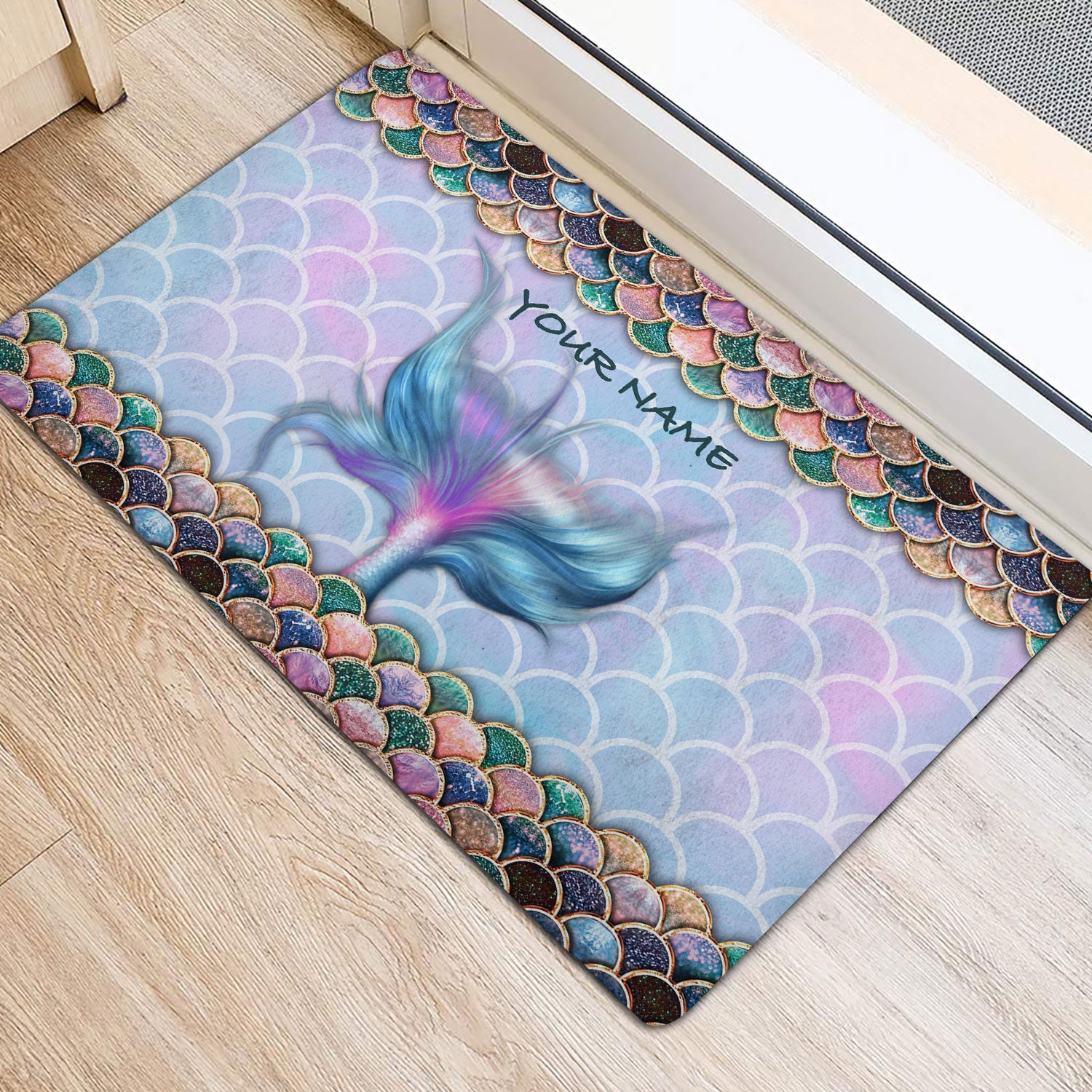 Ohaprints-Doormat-Outdoor-Indoor-Mermaid-Tail-Scale-Sea-Ocean-Lover-Custom-Personalized-Name-Rubber-Door-Mat-1519-