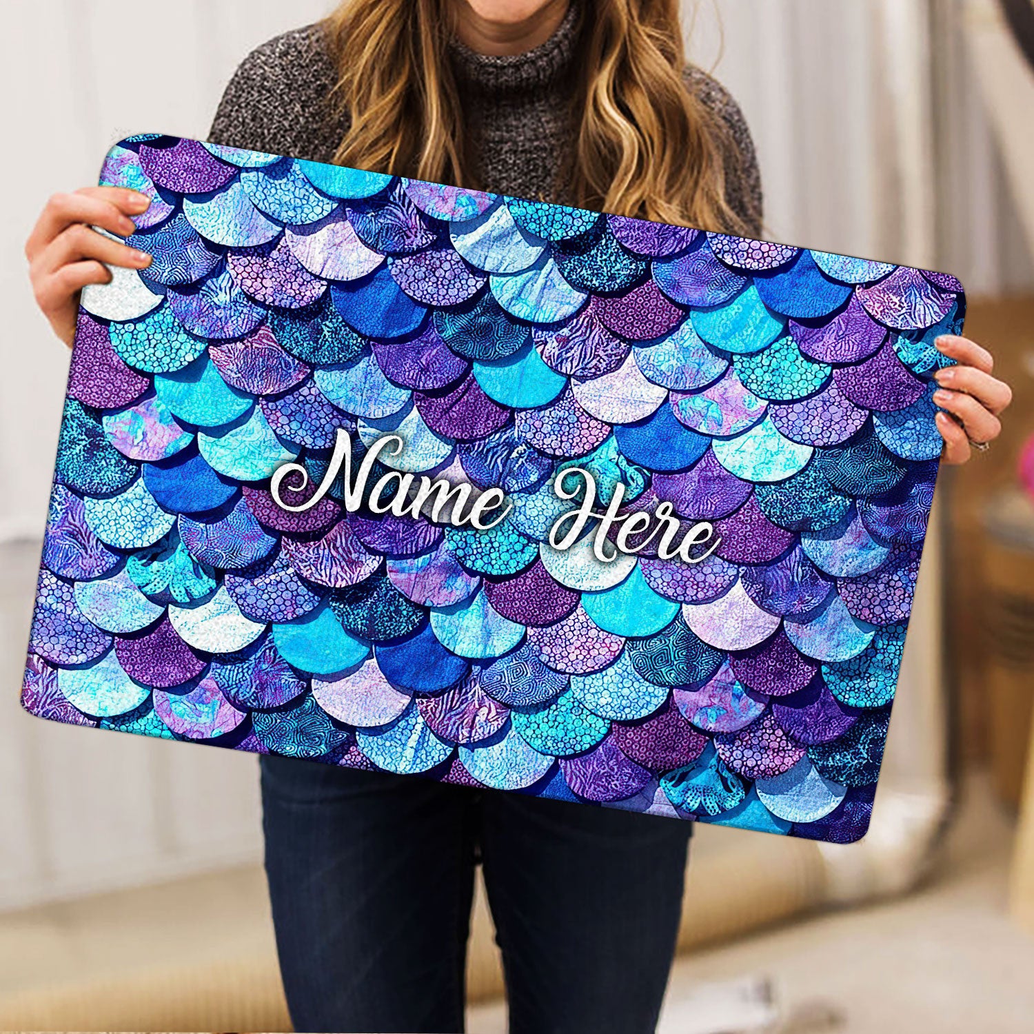 Ohaprints-Doormat-Outdoor-Indoor-Blue-Mermaid-Scale-Sea-Ocean-Lover-Custom-Personalized-Name-Rubber-Door-Mat-1520-