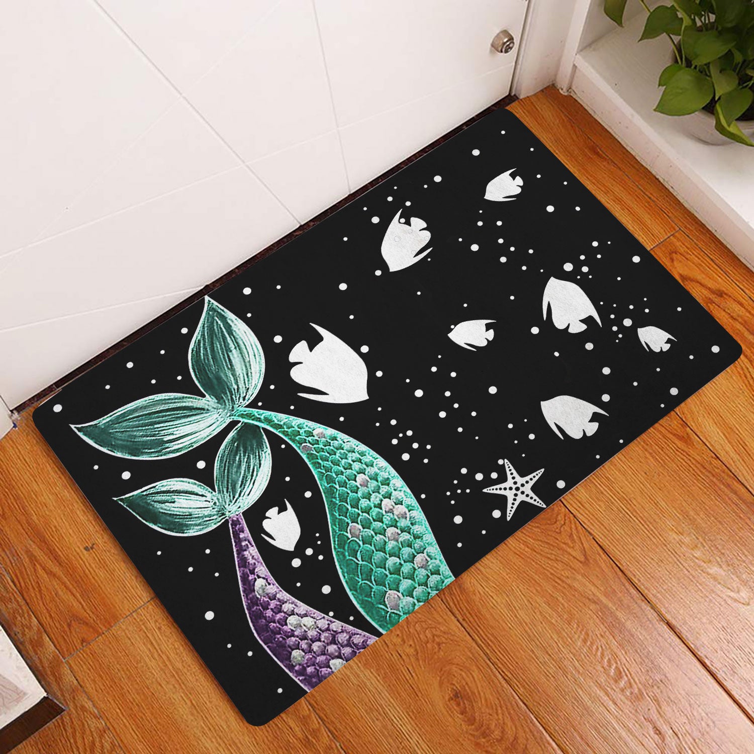 Ohaprints-Doormat-Outdoor-Indoor-Green-Mermaid-Tail-Mystery-Sea-Ocean-Lover-Unique-Idea-Black-Rubber-Door-Mat-1521-