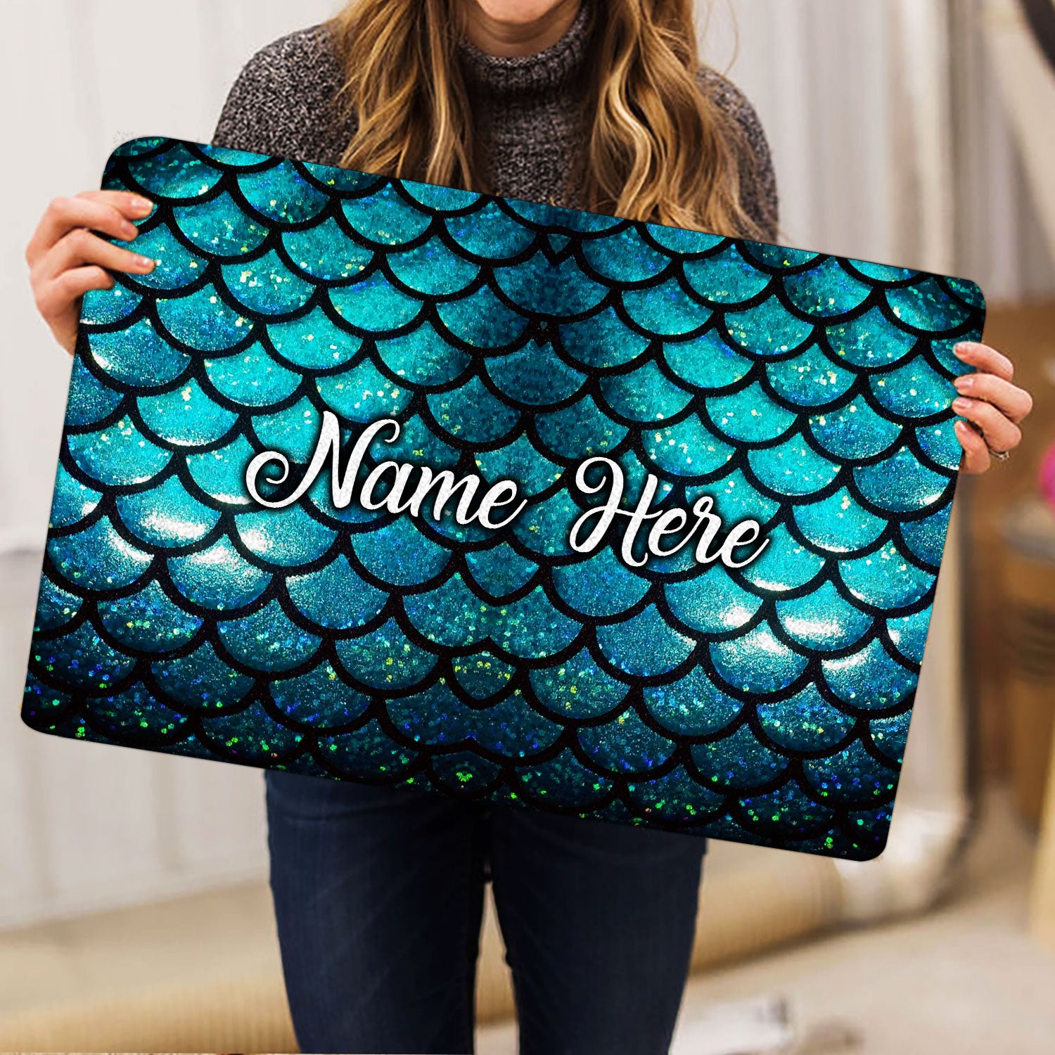 Ohaprints-Doormat-Outdoor-Indoor-Blue-Cyan-Mermaid-Scale-Sea-Ocean-Lover-Custom-Personalized-Name-Rubber-Door-Mat-1522-