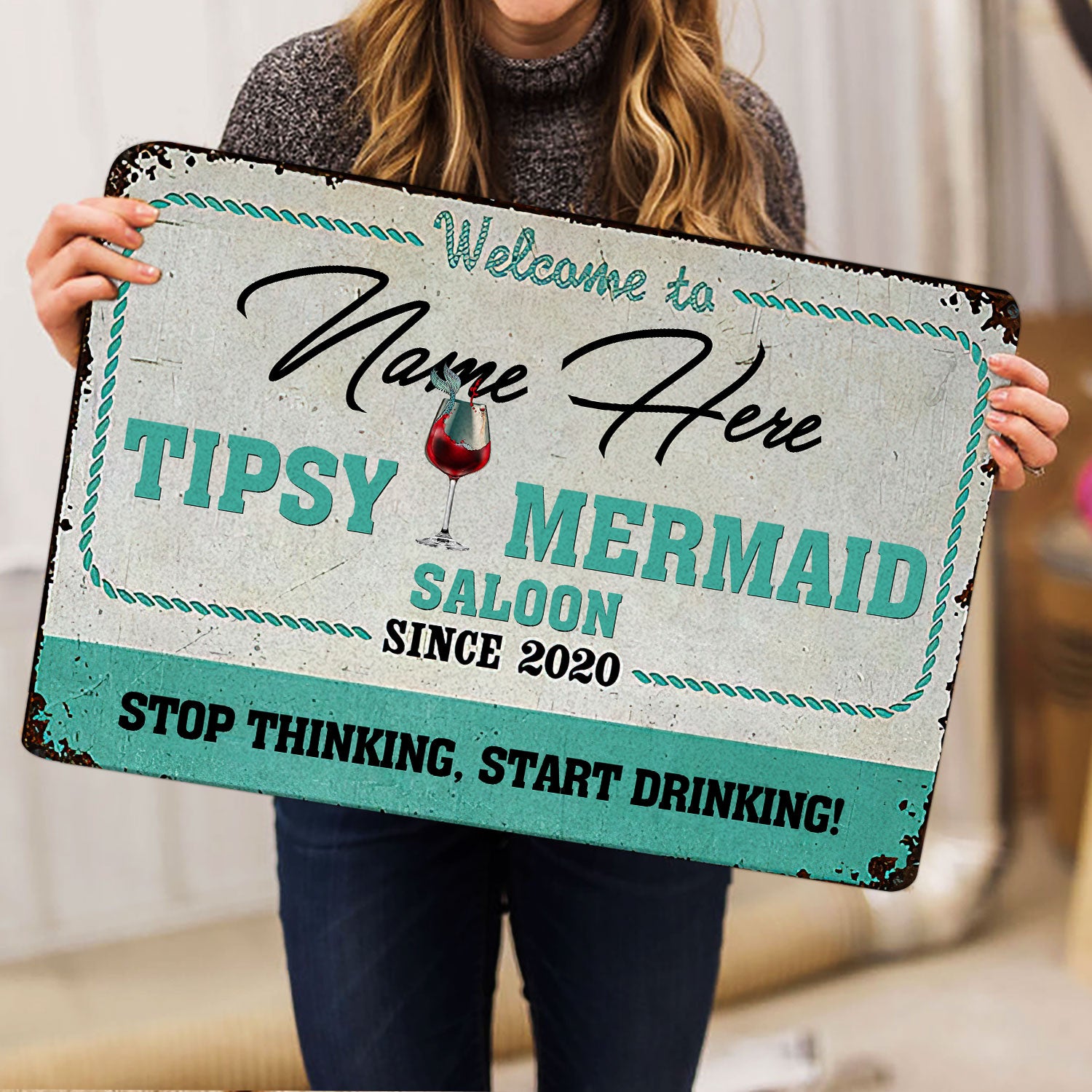 Ohaprints-Doormat-Outdoor-Indoor-Tipsy-Mermaid-Saloon-Sea-Ocean-Custom-Personalized-Name-Number-Rubber-Door-Mat-1523-