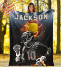 Ohaprints-Fleece-Sherpa-Blanket-Lacrosse-Ball-Fire-Player-Gift-For-Fan-Lovers-Custom-Personalized-Name-Number-Soft-Throw-Blanket-1783-Fleece Blanket