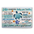 Sea Turtle Poster & Canvas, Life Lessons From baby sea Turtles, Inspir