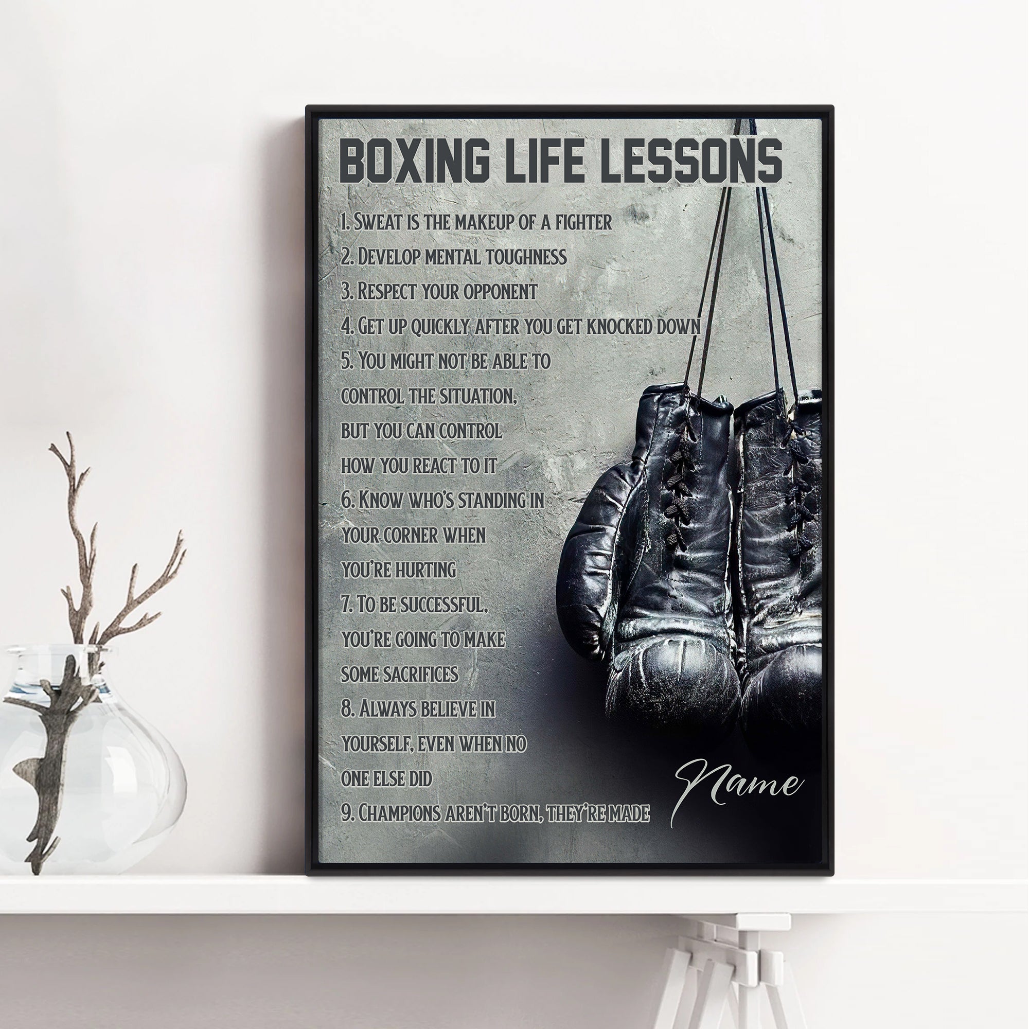 Personalized Boxing Poster & Canvas, Boxing Life Lessons Wall Art