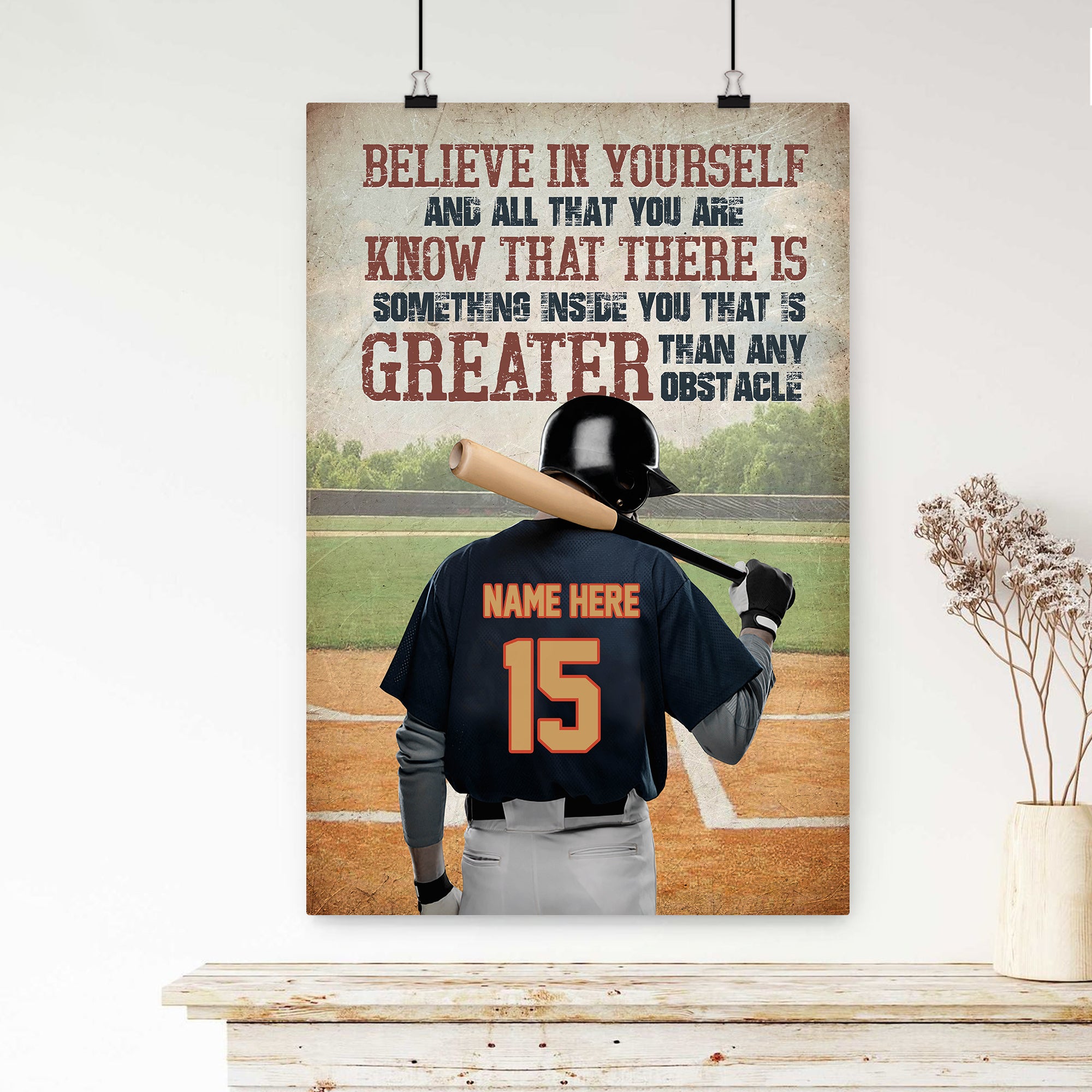 Los Angeles Jersey Custom Canvas Print Wall Art for Boy Girl Men Women  Baseball Personalized Canvas Art