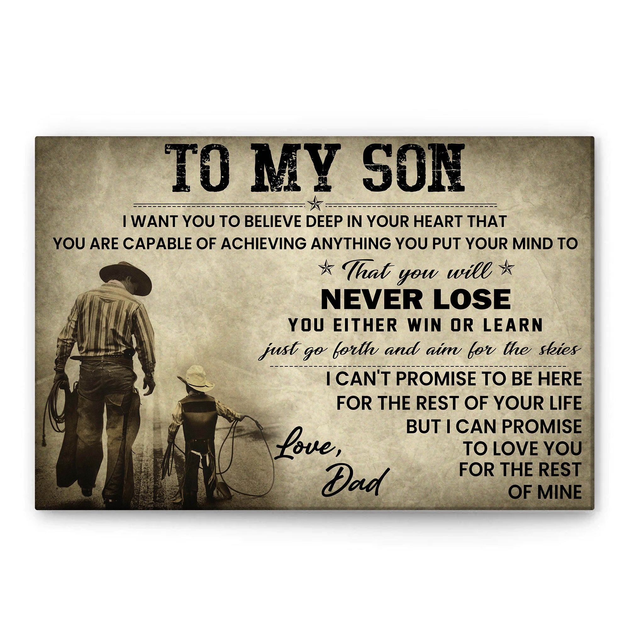 to My Son Poster, Son Gift from Mom, Never Lose You Either Win Or