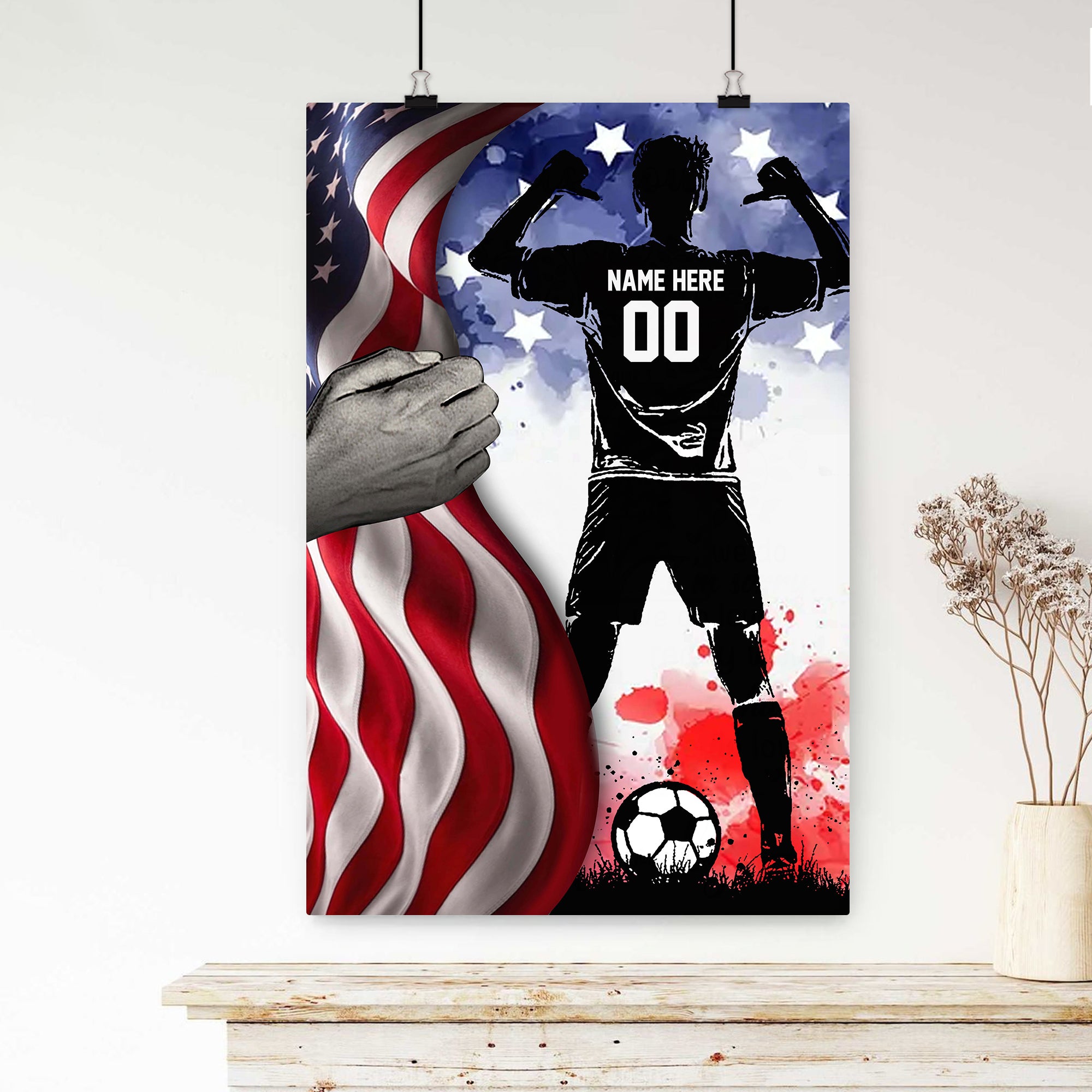 Personalized Male or Female Soccer Player Jersey Sign/Wall Art with  Optional Stats and Photo Holder