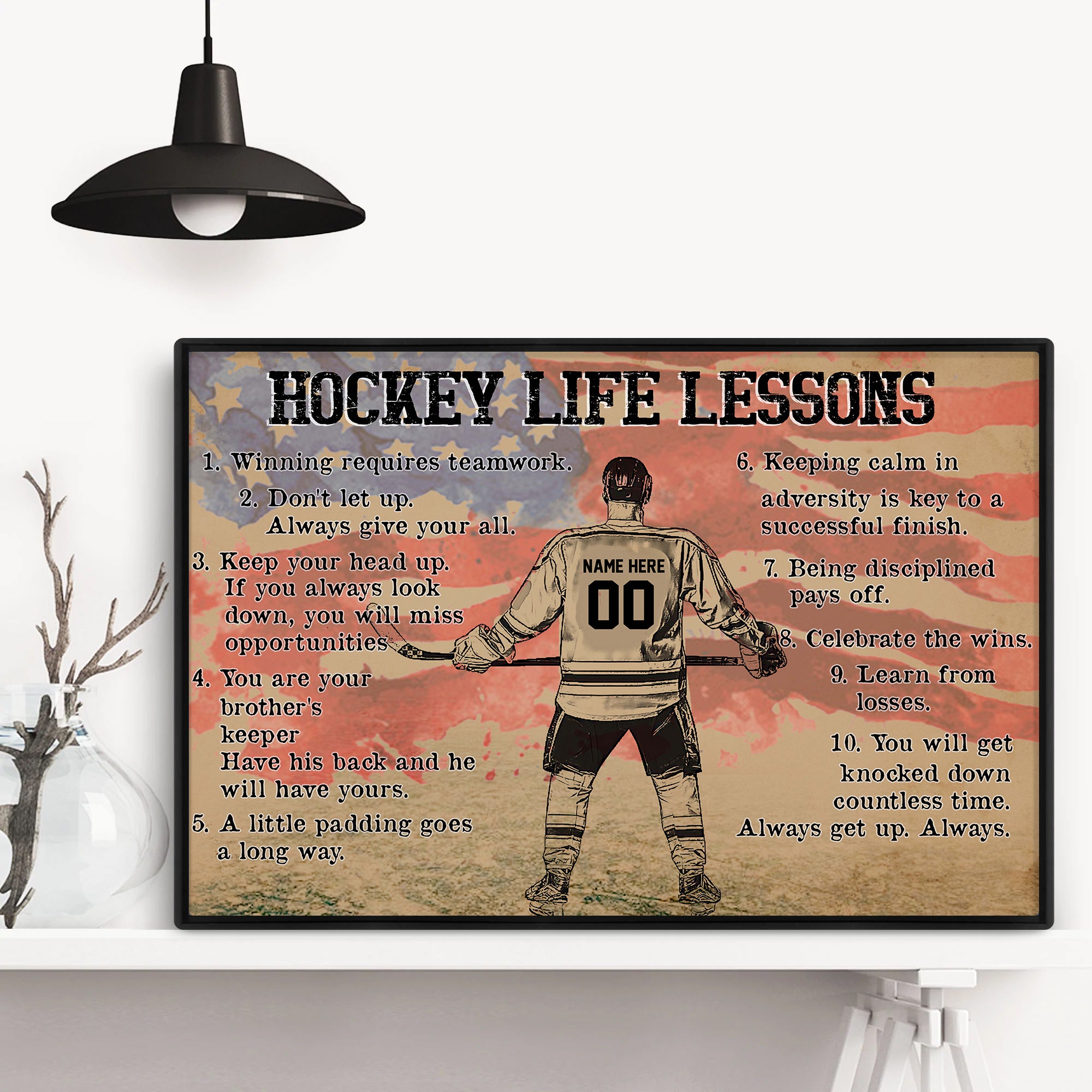 Personalized Hockey Poster & Canvas, Hockey Life Lessons