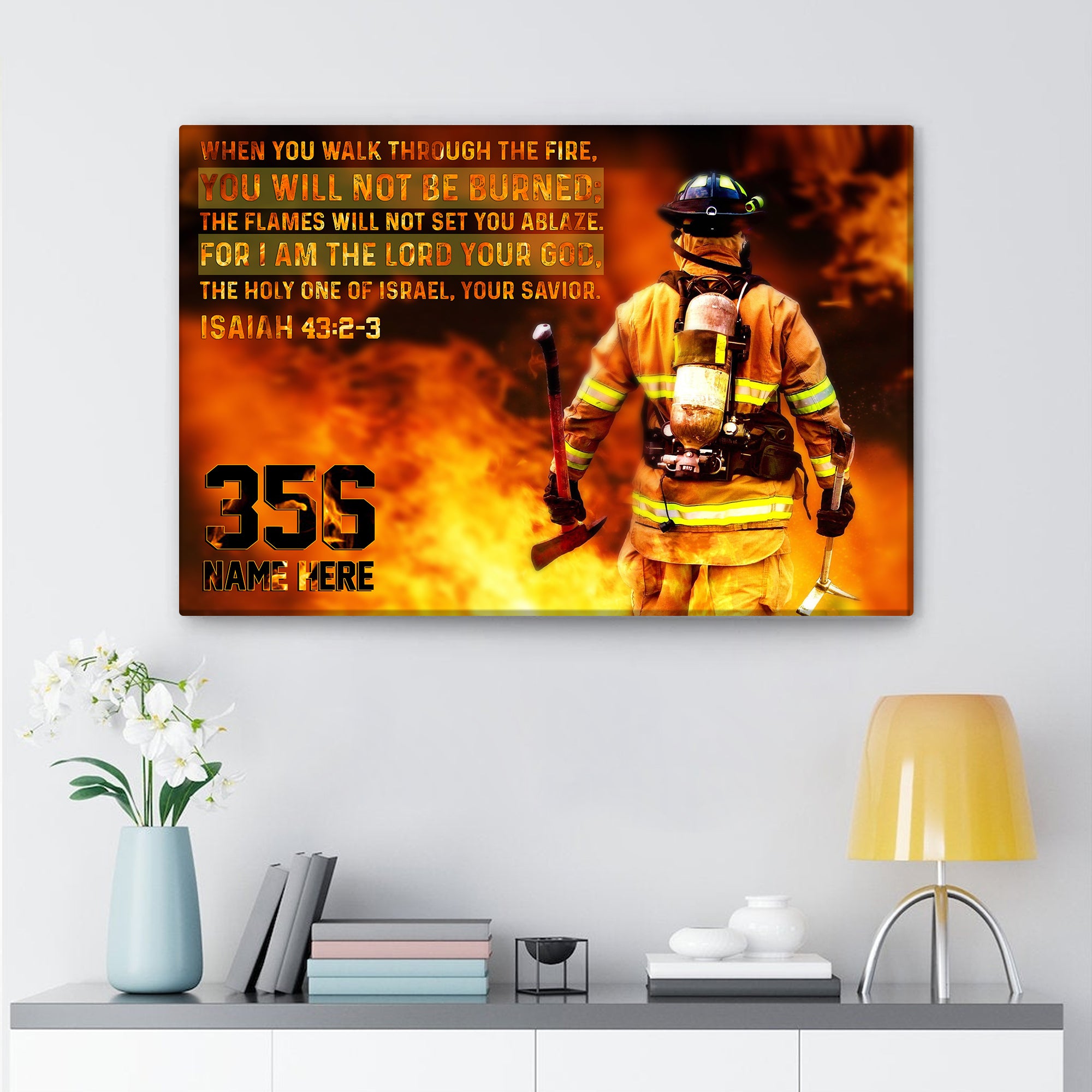 Personalized Firefighter Poster