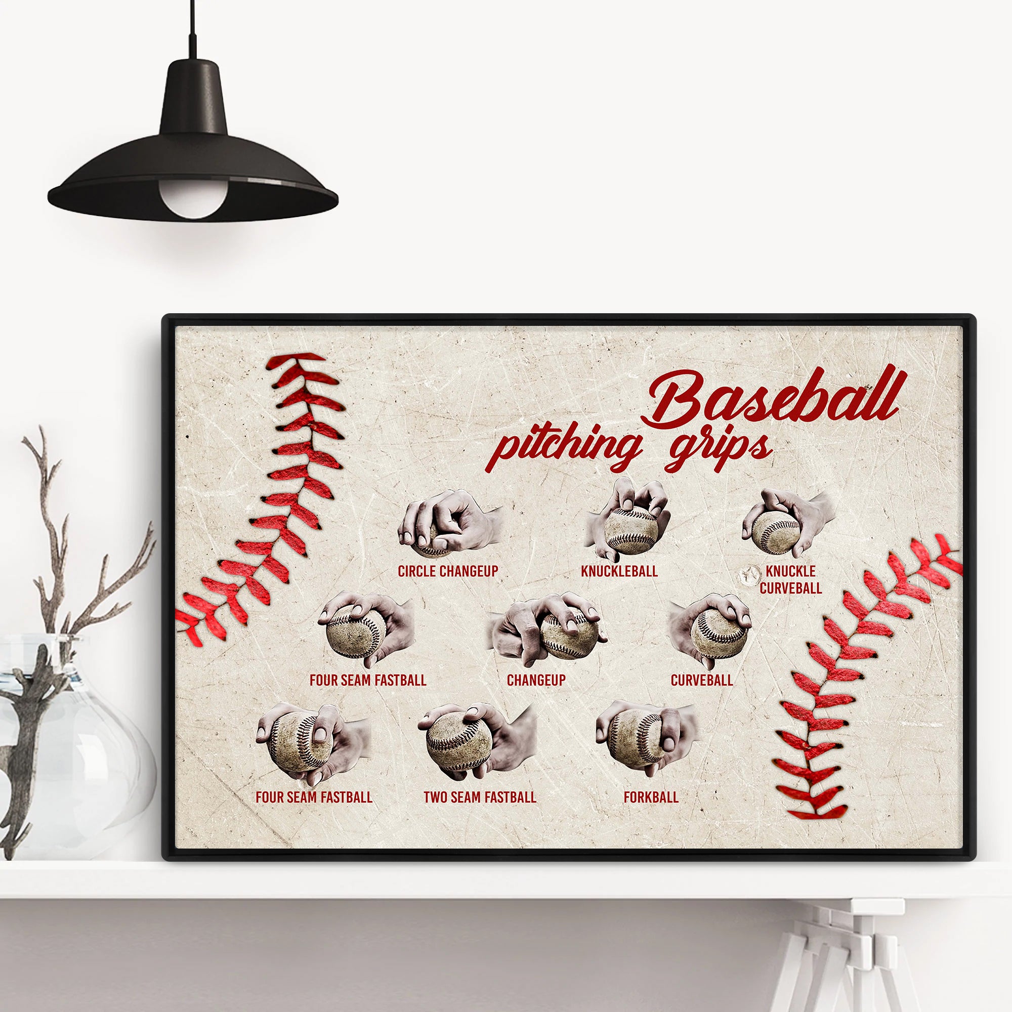 Baseball Pitching Grips Custom Poster - Wander Prints™