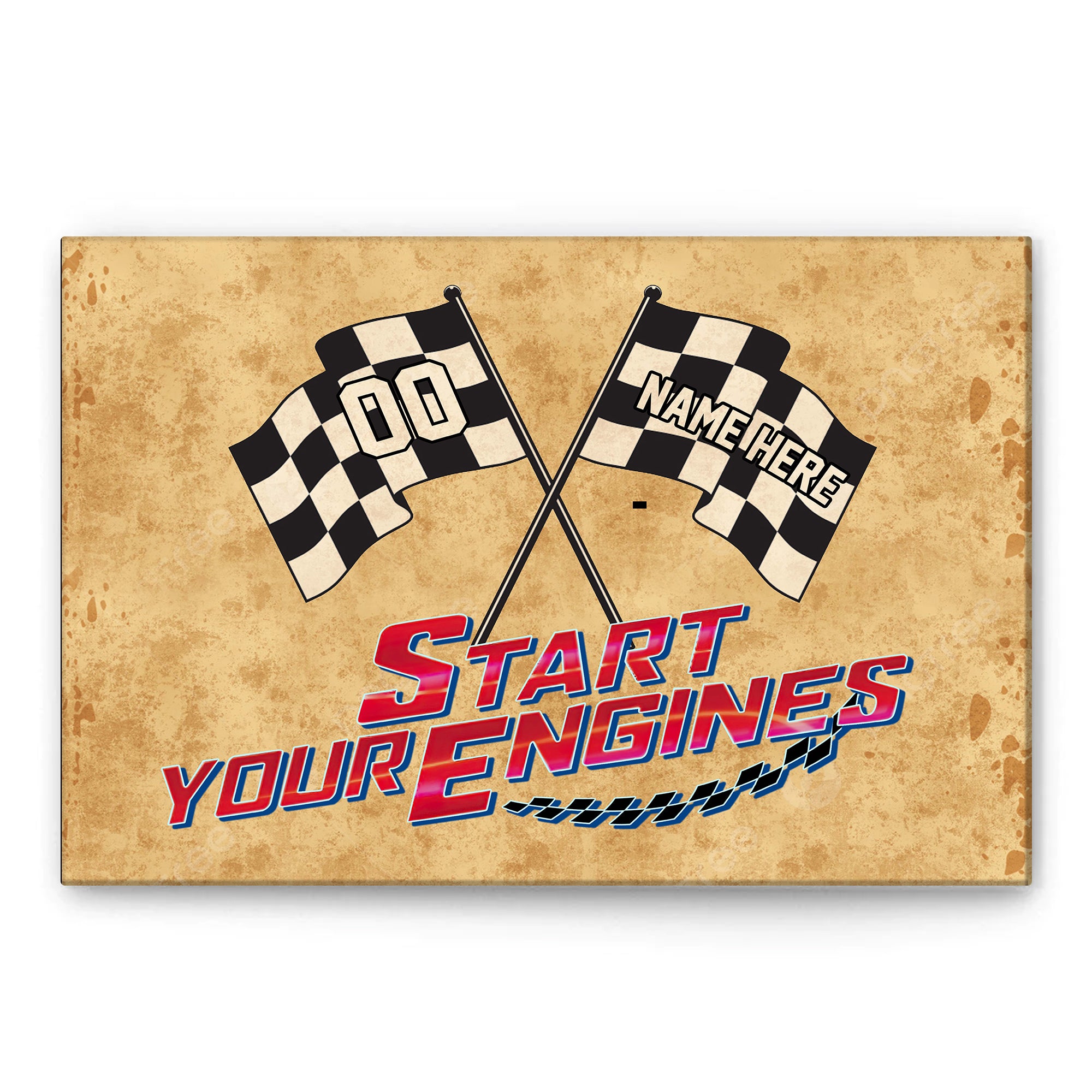 Personalized Racing Poster & Canvas, Start Your Engines Wall Art, Cust