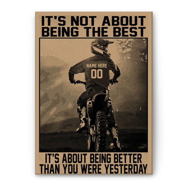 bike helmet sayings Personalized Dirt Bike Poster & Canvas, Motocross