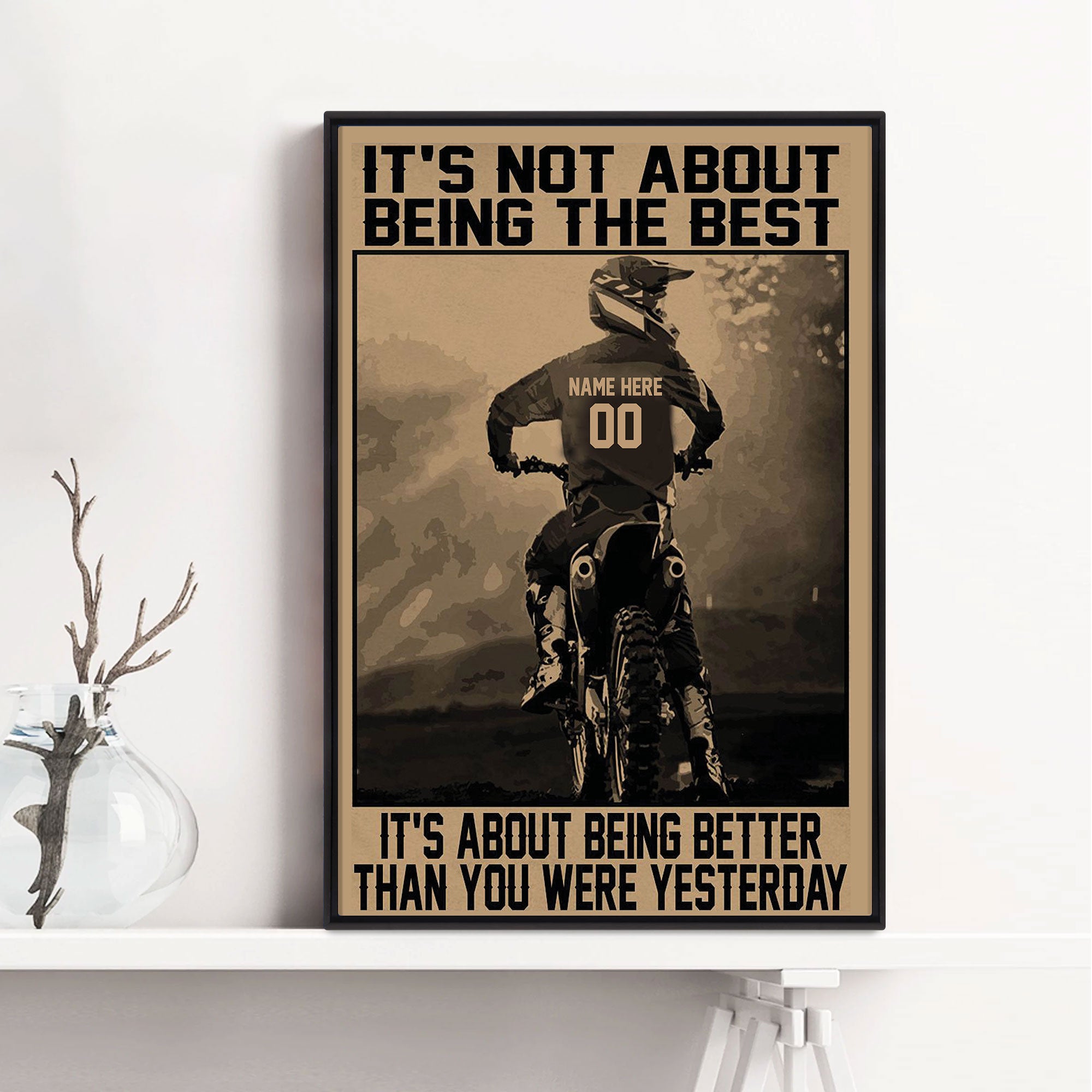 Inspirational Wall Art Co. - Find Yourself - Motocross Fox Moto Gift Teens  Dirtbike ATV Freestyle Racing Gift Boys Motivation Quotes Posters Print for