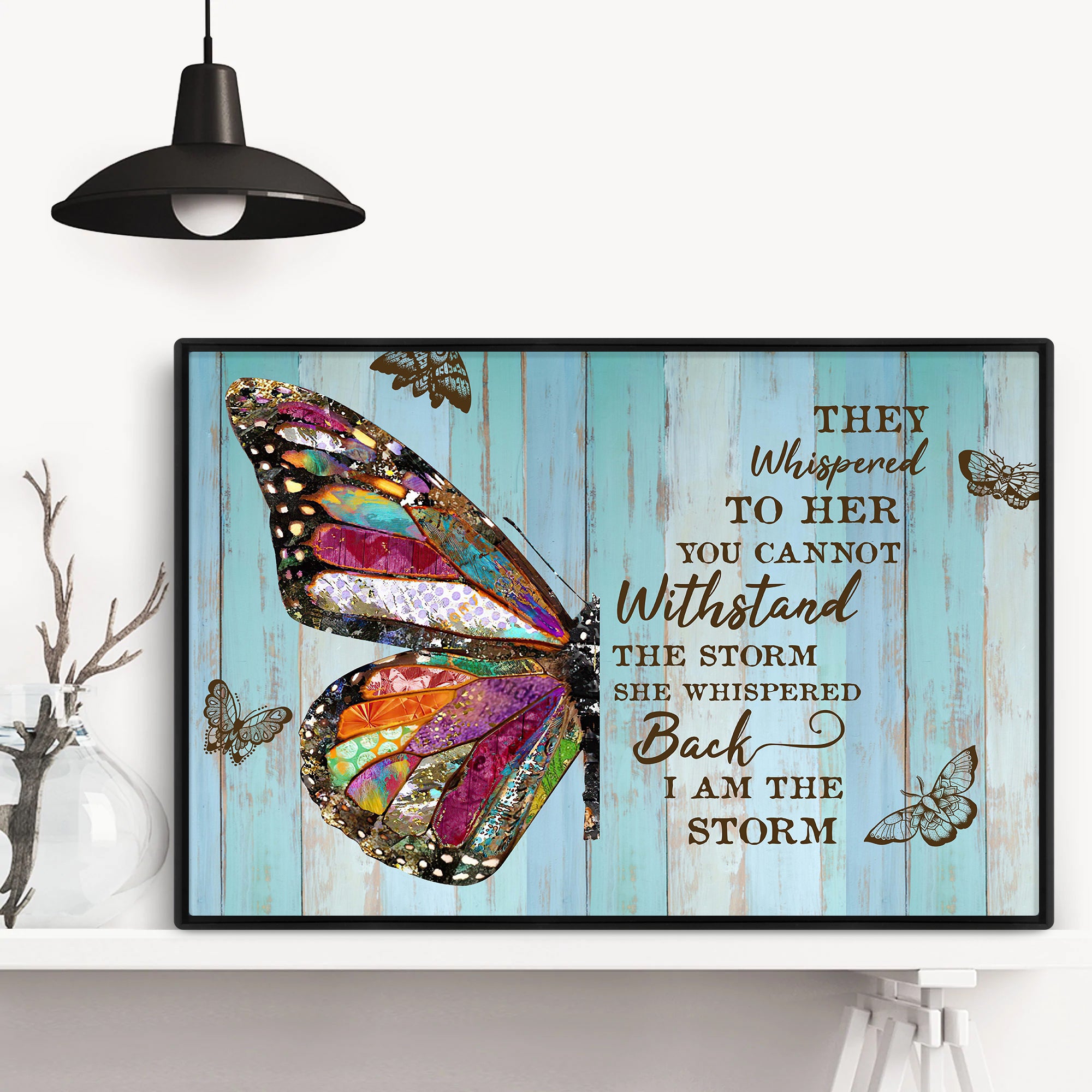 Butterfly Wall Art Inspirational Butterfly Picture Print I Am The Storm  Wall Art Poster Teal Butterfly Art Print Rustic Insect Butterfly Wall Art