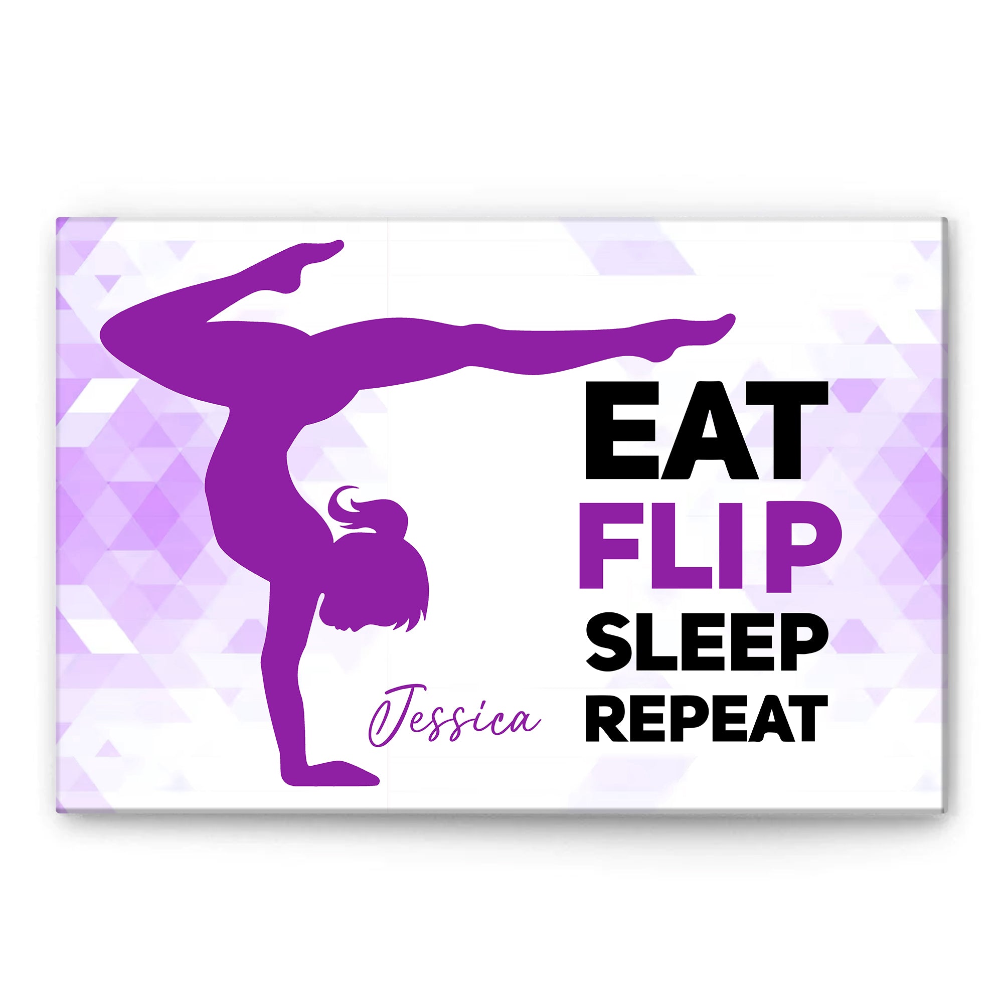 Personalized Gymnastics Poster & Canvas, Gymnast Eat Lift Sleep