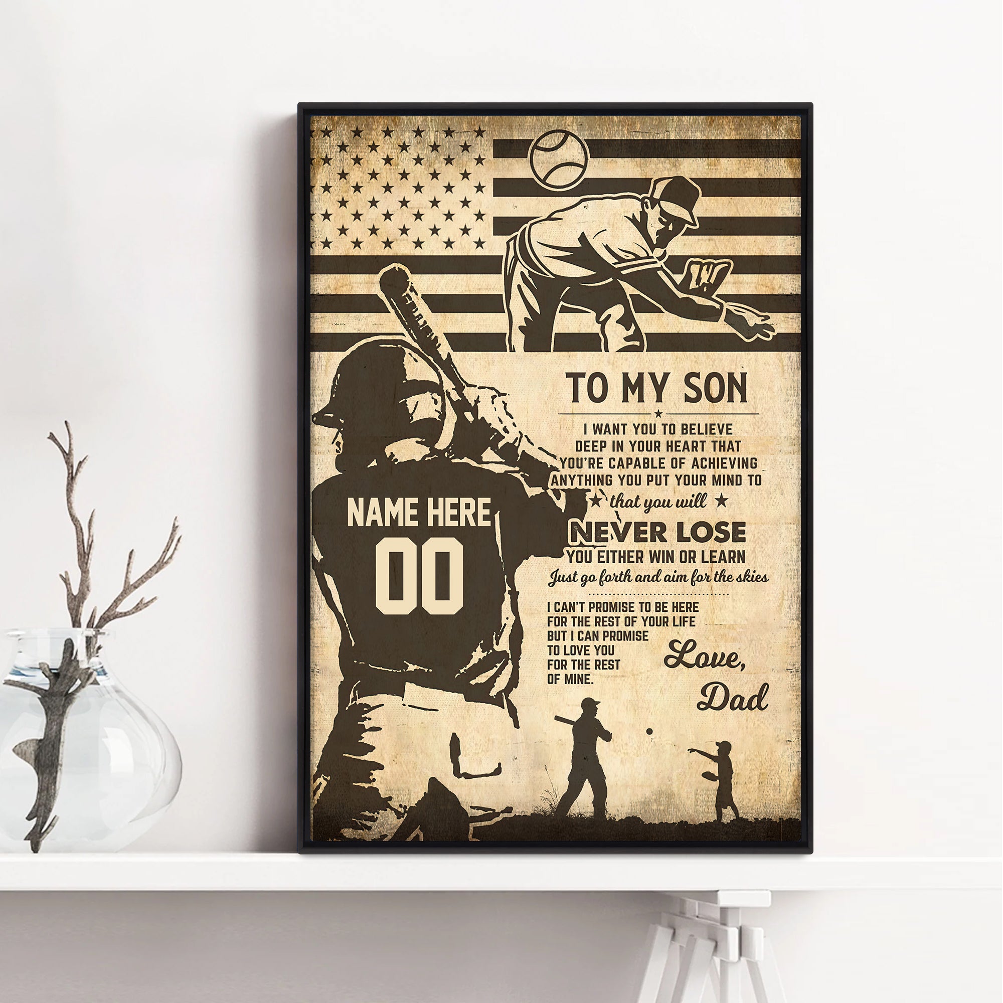 Personalized Baseball Father's Day Gift With Easel