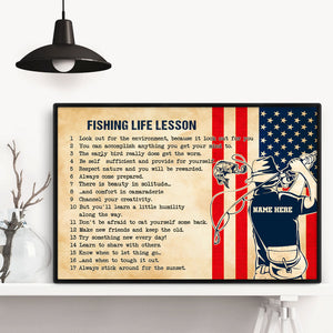 Personalized Fishing Poster & Canvas, Fishing Life Lessons Wall