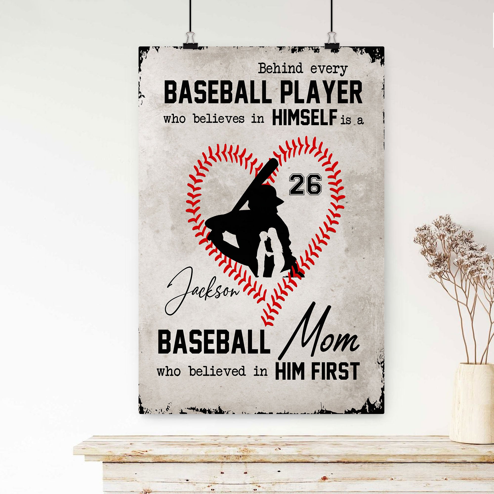 Personalized Baseball Mom Behind Every Baseball Player Custom