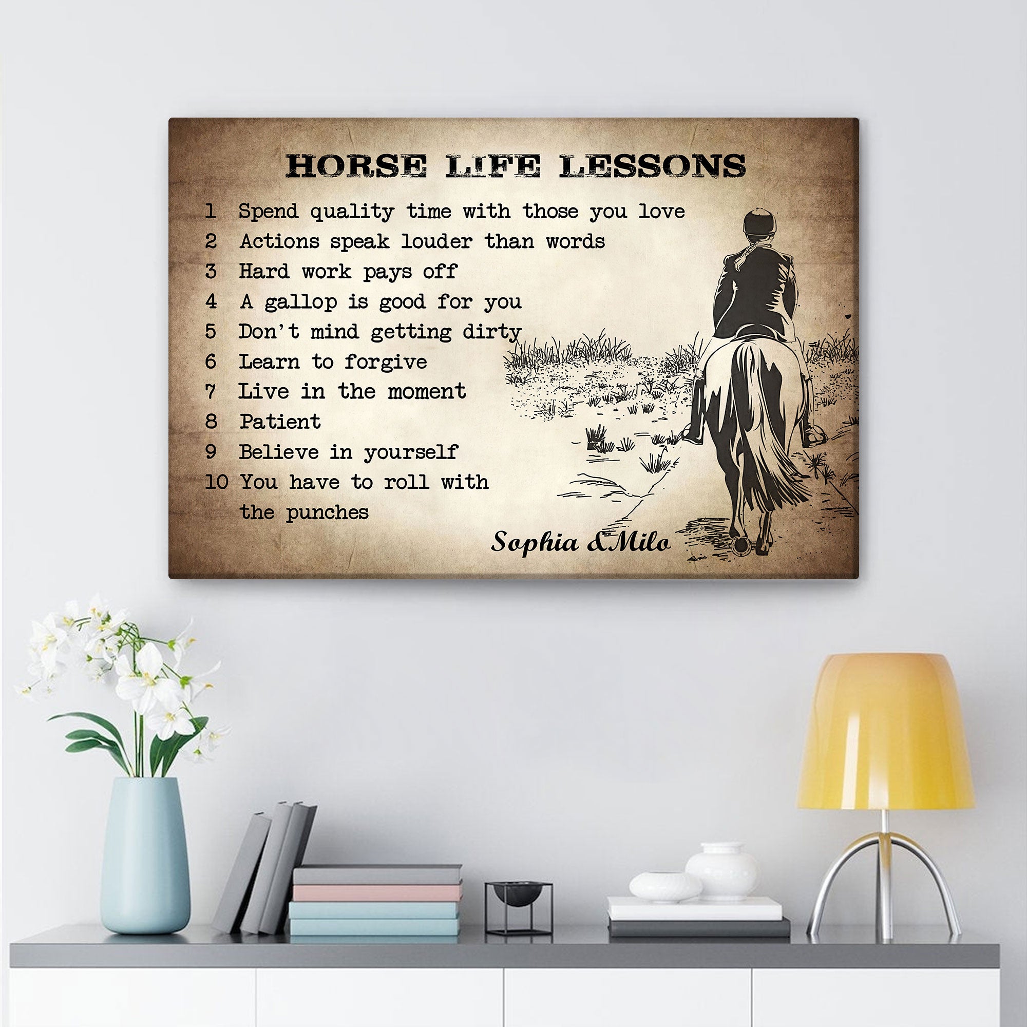 Personalized Horse Poster & Canvas, Horse Life Lessons