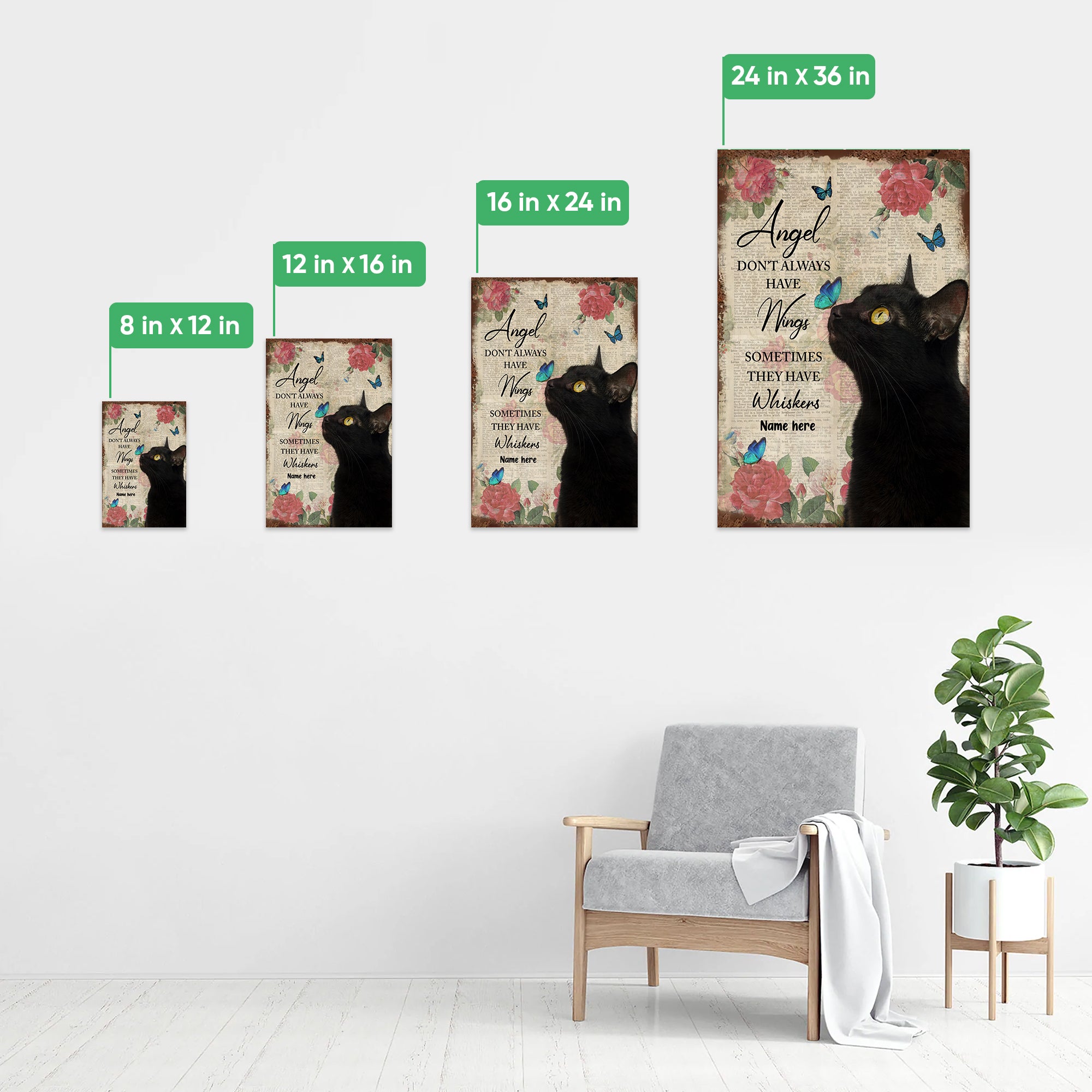 Canvas Wall Art Mom Gifts - Hangable Home Decor for - Black